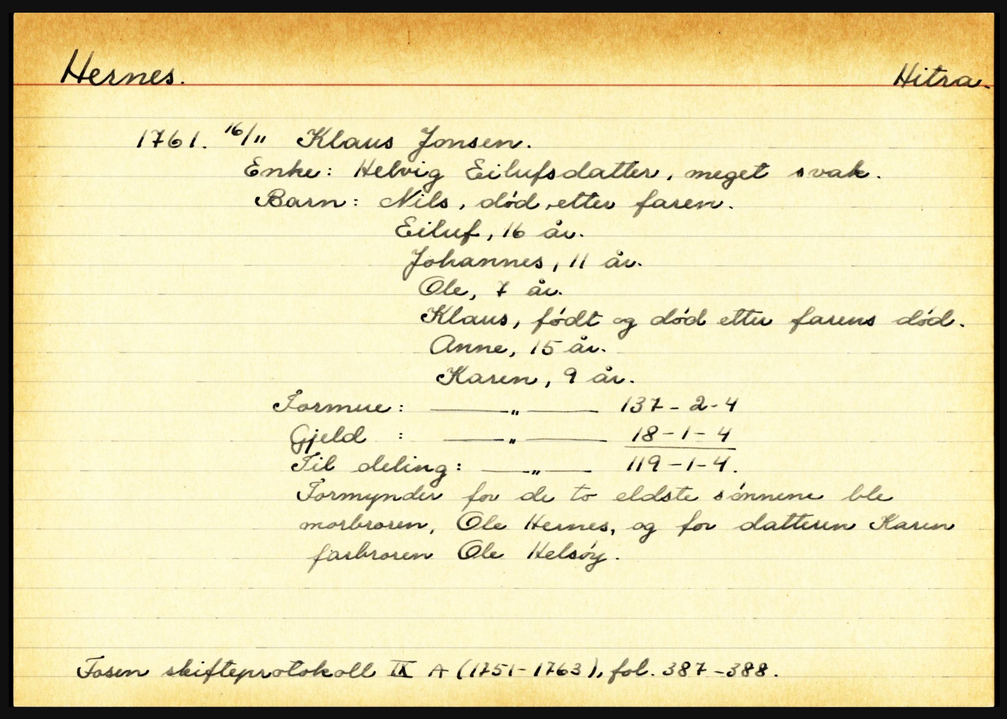 Fosen sorenskriveri, AV/SAT-A-1107/1/3, 1681-1823, p. 2613