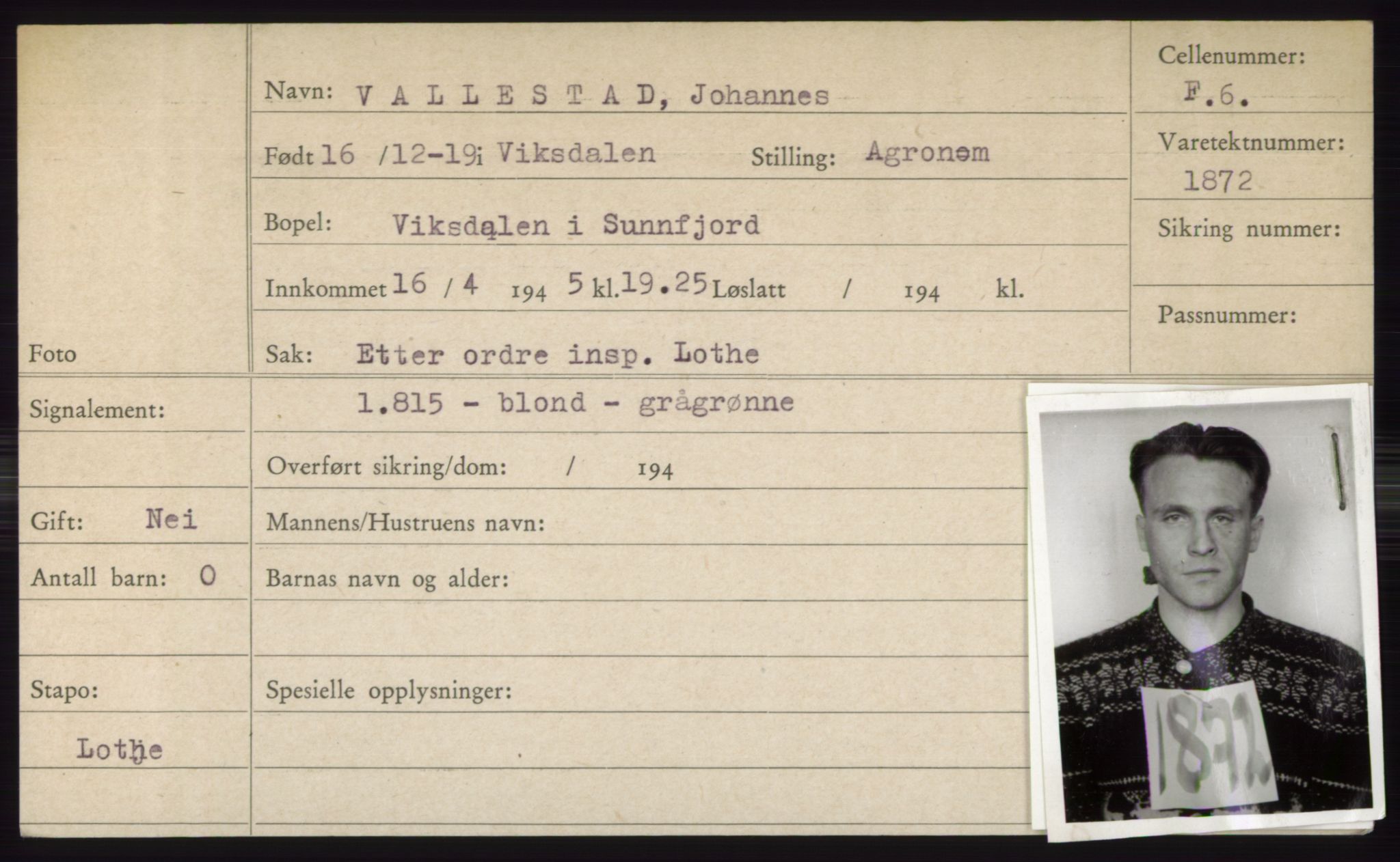 Statspolitiet - Hovedkontoret / Osloavdelingen, AV/RA-S-1329/C/Ck/Cke/L0005: Fangeregister; etternavn S - Å, 1941-1945, p. 562