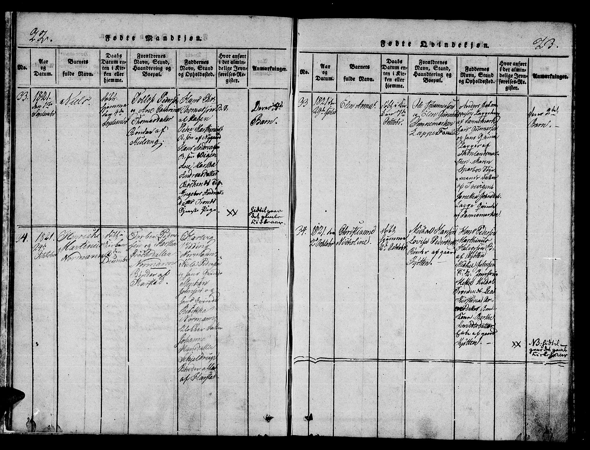 Trondenes sokneprestkontor, AV/SATØ-S-1319/H/Ha/L0006kirke: Parish register (official) no. 6, 1821-1827, p. 22-23