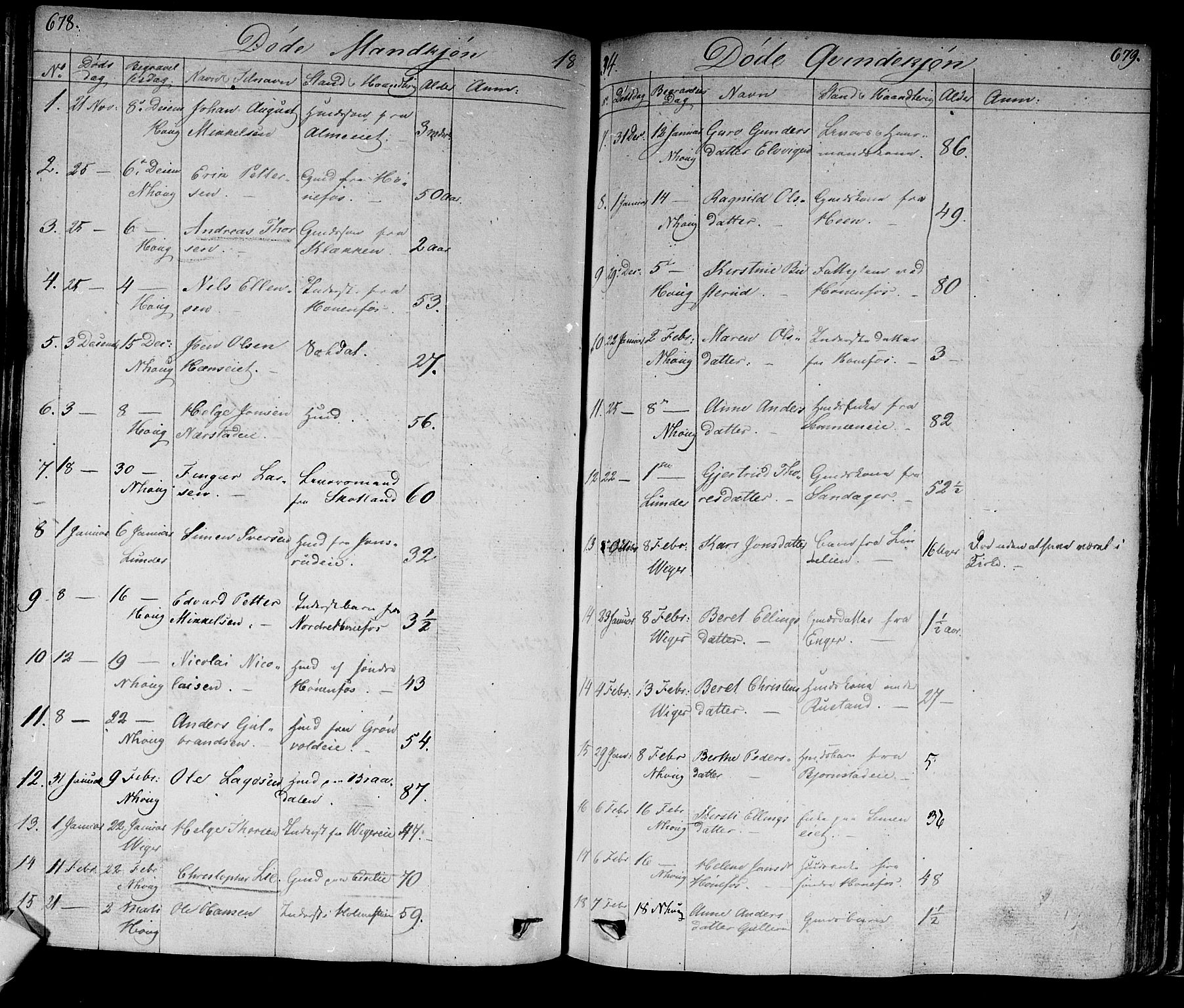 Norderhov kirkebøker, SAKO/A-237/F/Fa/L0009: Parish register (official) no. 9, 1819-1837, p. 678-679