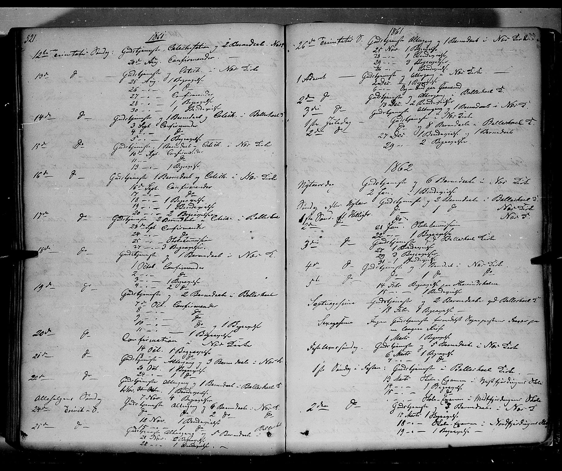 Nes prestekontor, Hedmark, SAH/PREST-020/K/Ka/L0004: Parish register (official) no. 4, 1852-1886, p. 521