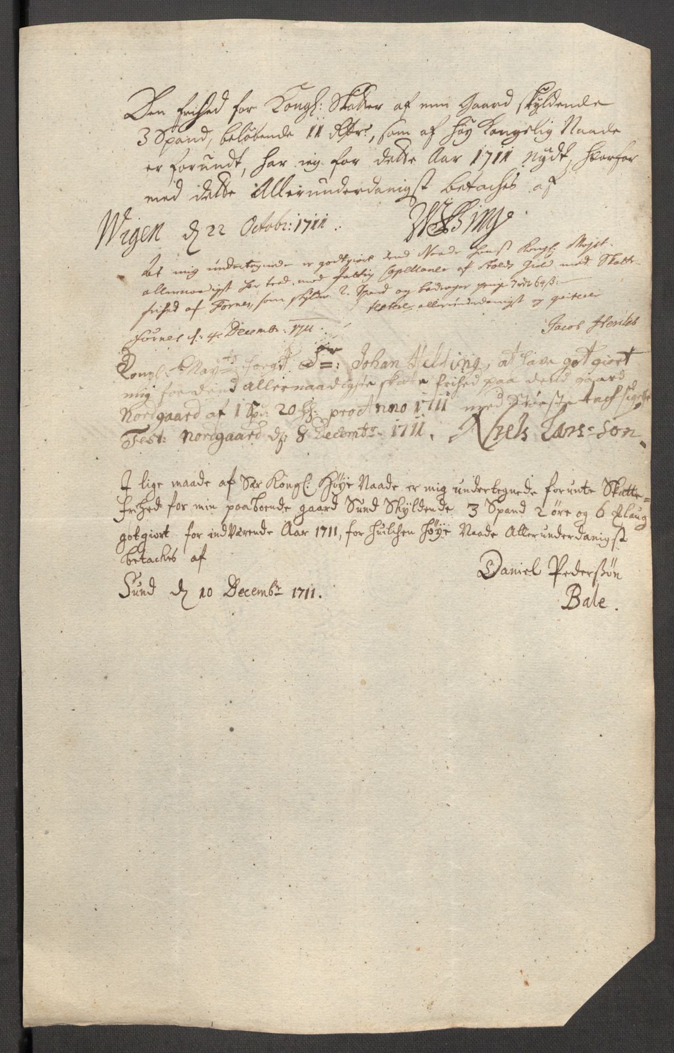 Rentekammeret inntil 1814, Reviderte regnskaper, Fogderegnskap, AV/RA-EA-4092/R63/L4319: Fogderegnskap Inderøy, 1711, p. 393