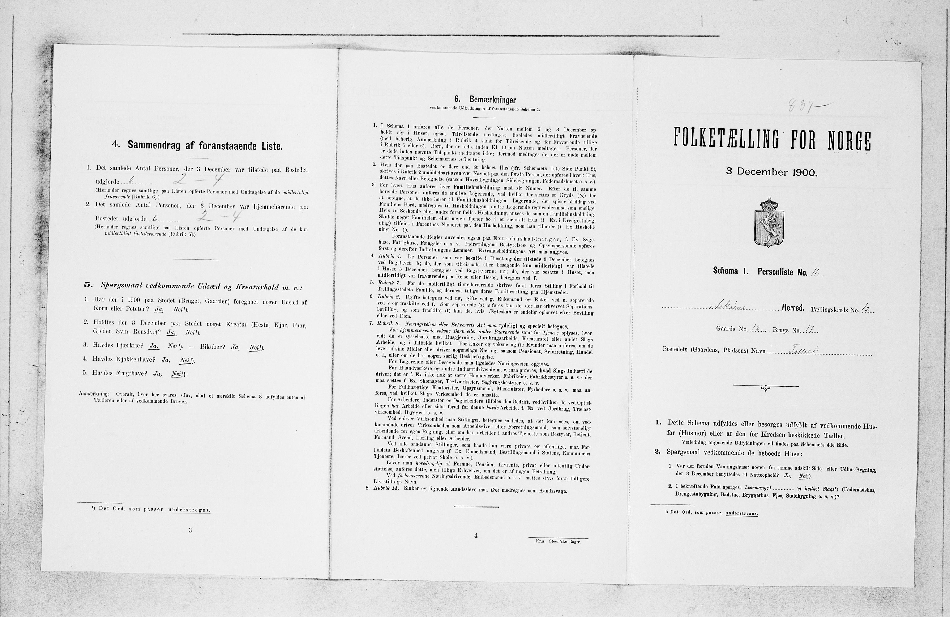 SAB, 1900 census for Askøy, 1900, p. 1615