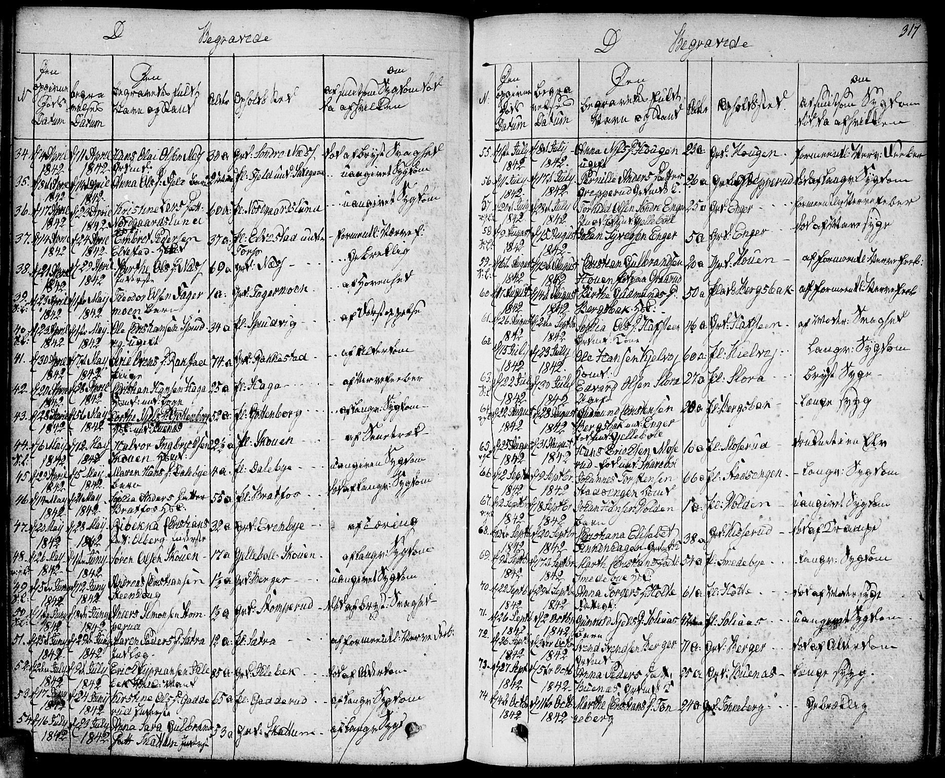 Høland prestekontor Kirkebøker, SAO/A-10346a/F/Fa/L0008: Parish register (official) no. I 8, 1827-1845, p. 317