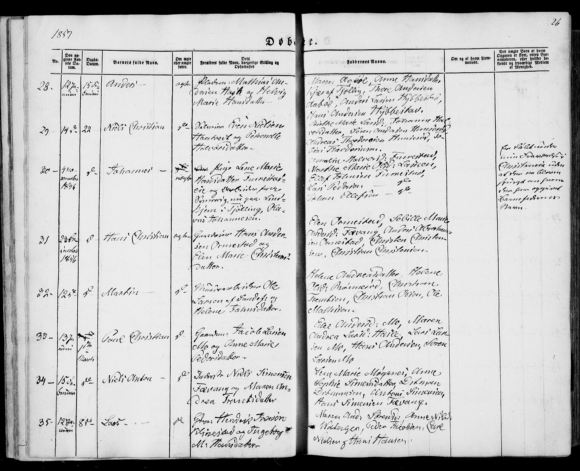 Sandar kirkebøker, AV/SAKO-A-243/F/Fa/L0007: Parish register (official) no. 7, 1855-1861, p. 26