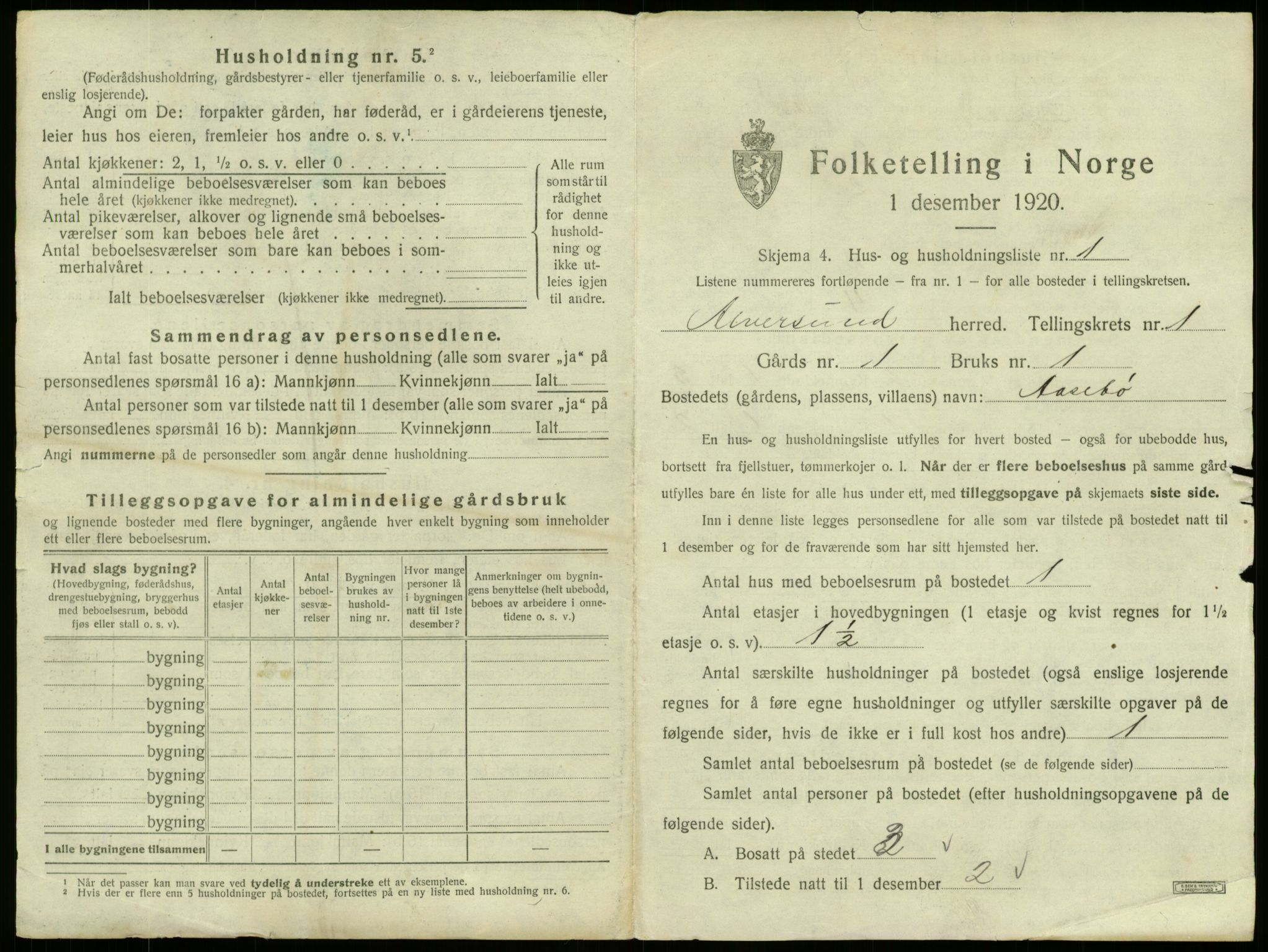 SAB, 1920 census for Alversund, 1920, p. 52