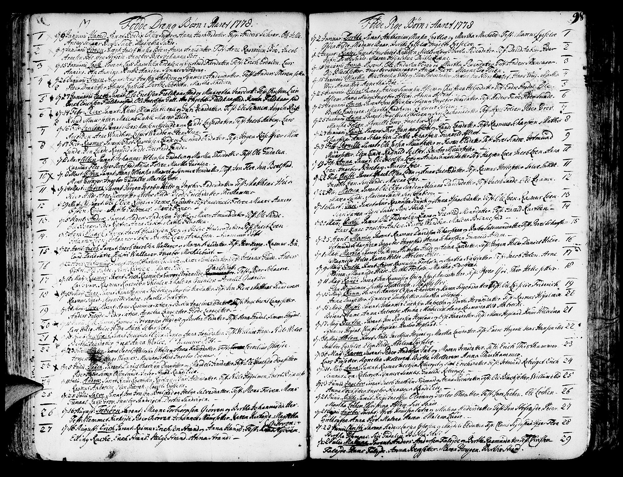 Innvik sokneprestembete, SAB/A-80501: Parish register (official) no. A 1, 1750-1816, p. 98