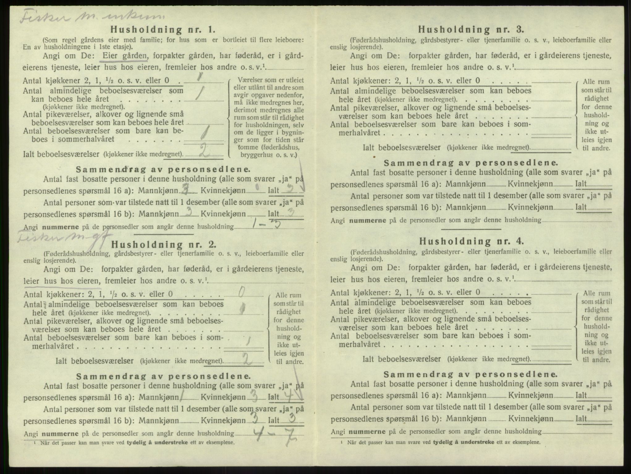 SAB, 1920 census for Vevring, 1920, p. 390