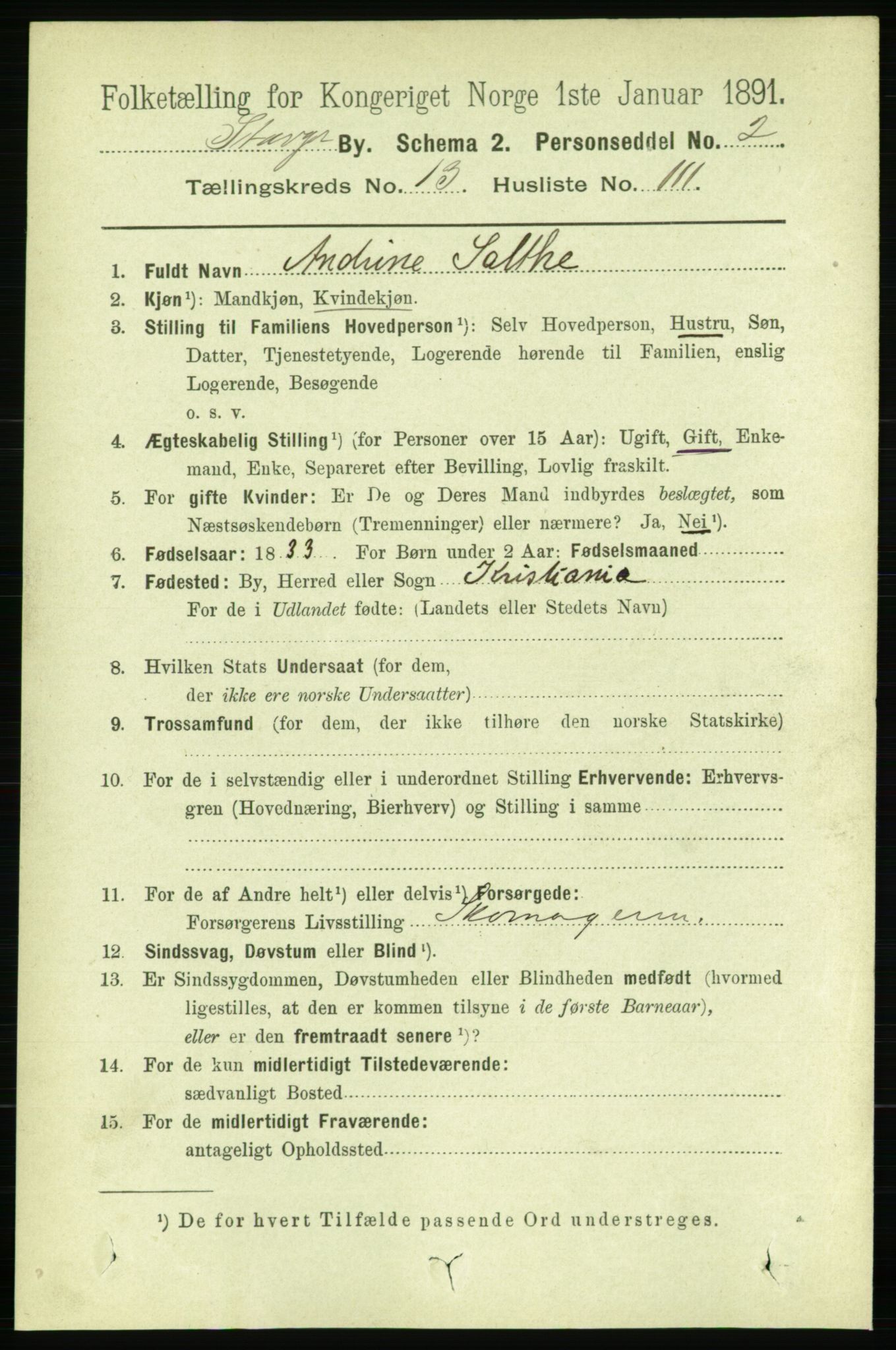 RA, 1891 census for 1103 Stavanger, 1891, p. 16932