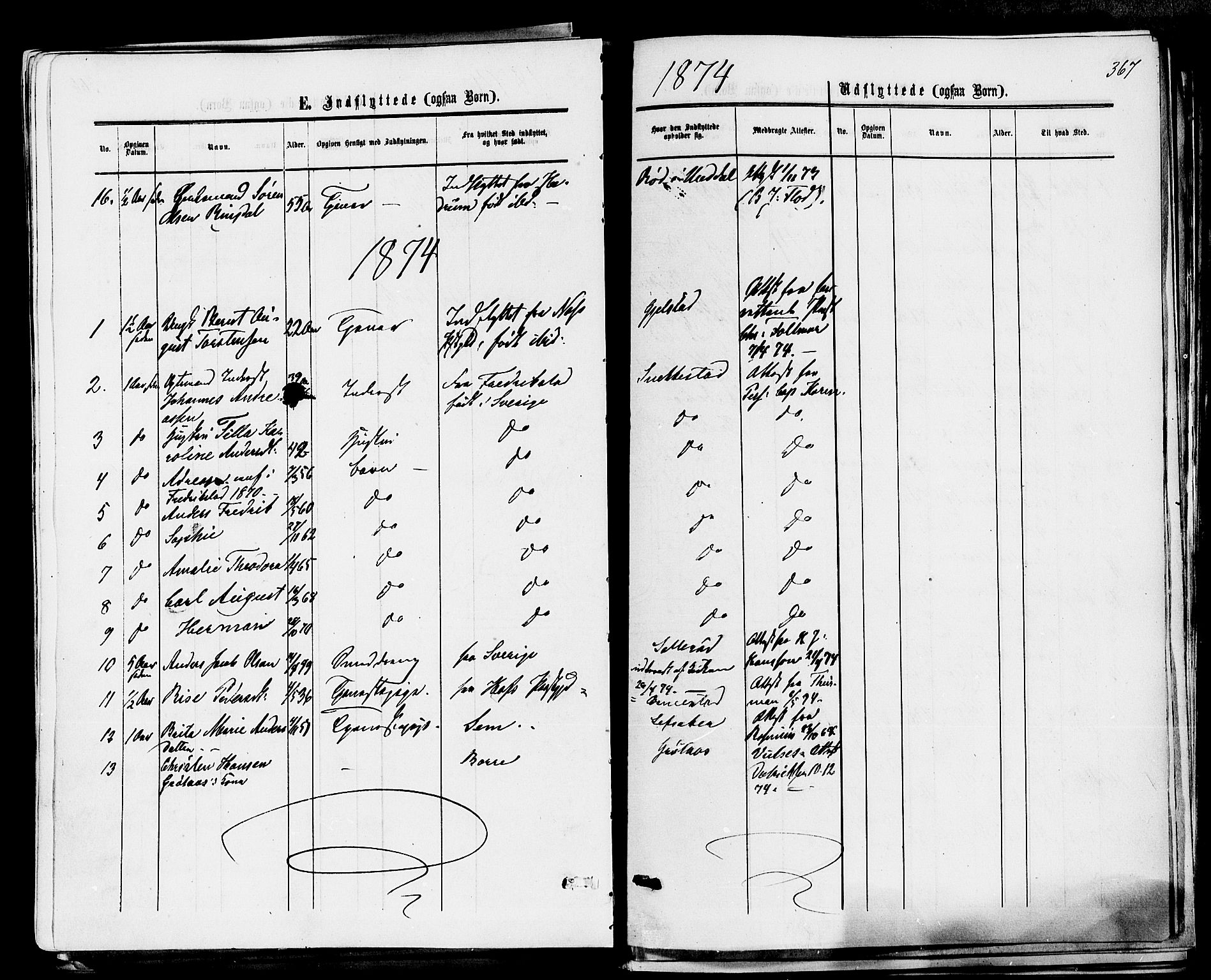 Våle kirkebøker, SAKO/A-334/F/Fa/L0010: Parish register (official) no. I 10, 1861-1877, p. 367