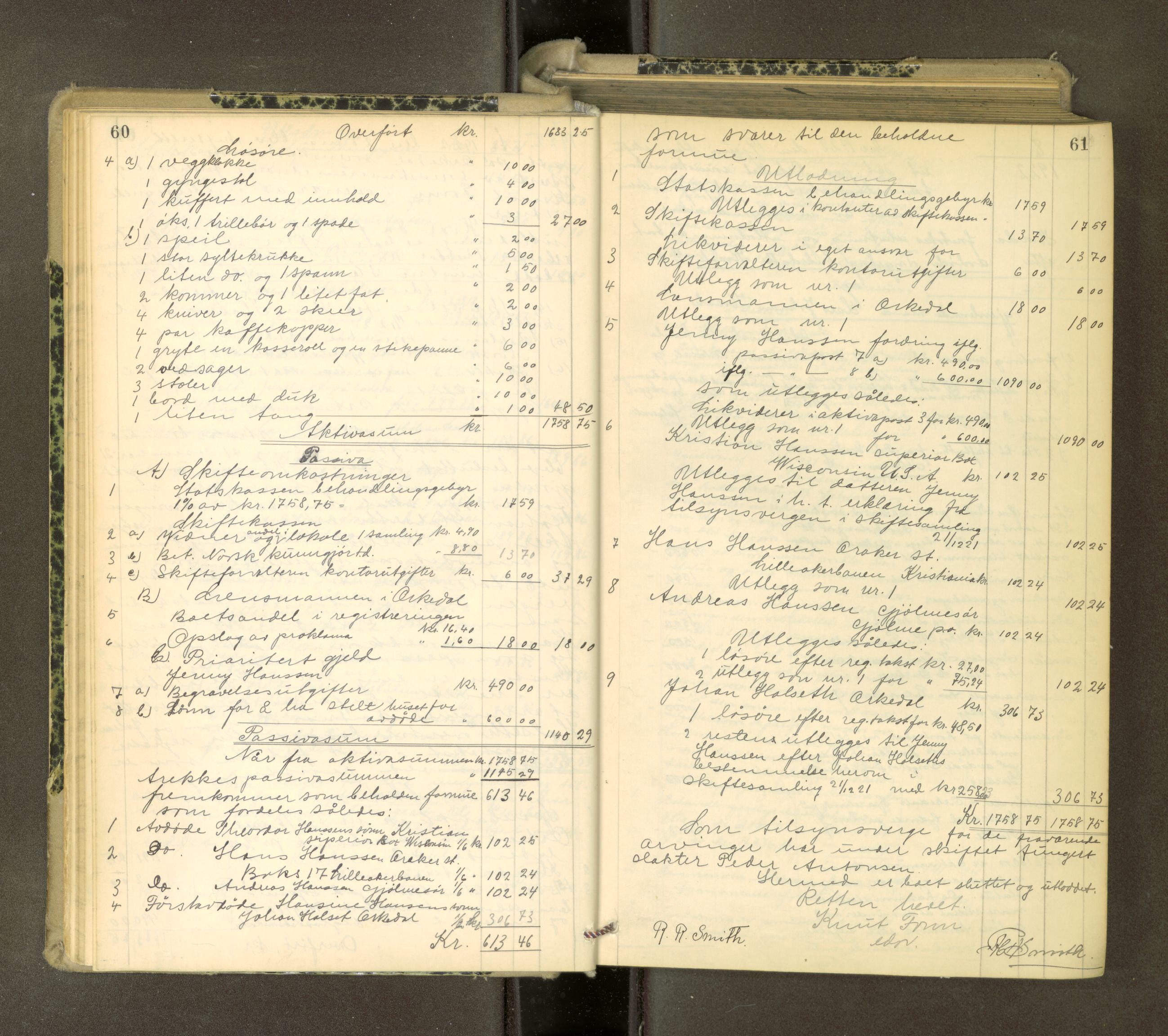 Orkdal sorenskriveri, AV/SAT-A-4169/1/3/3Aa/L0017: Skifteprotokoller, 1921-1929, p. 60-61