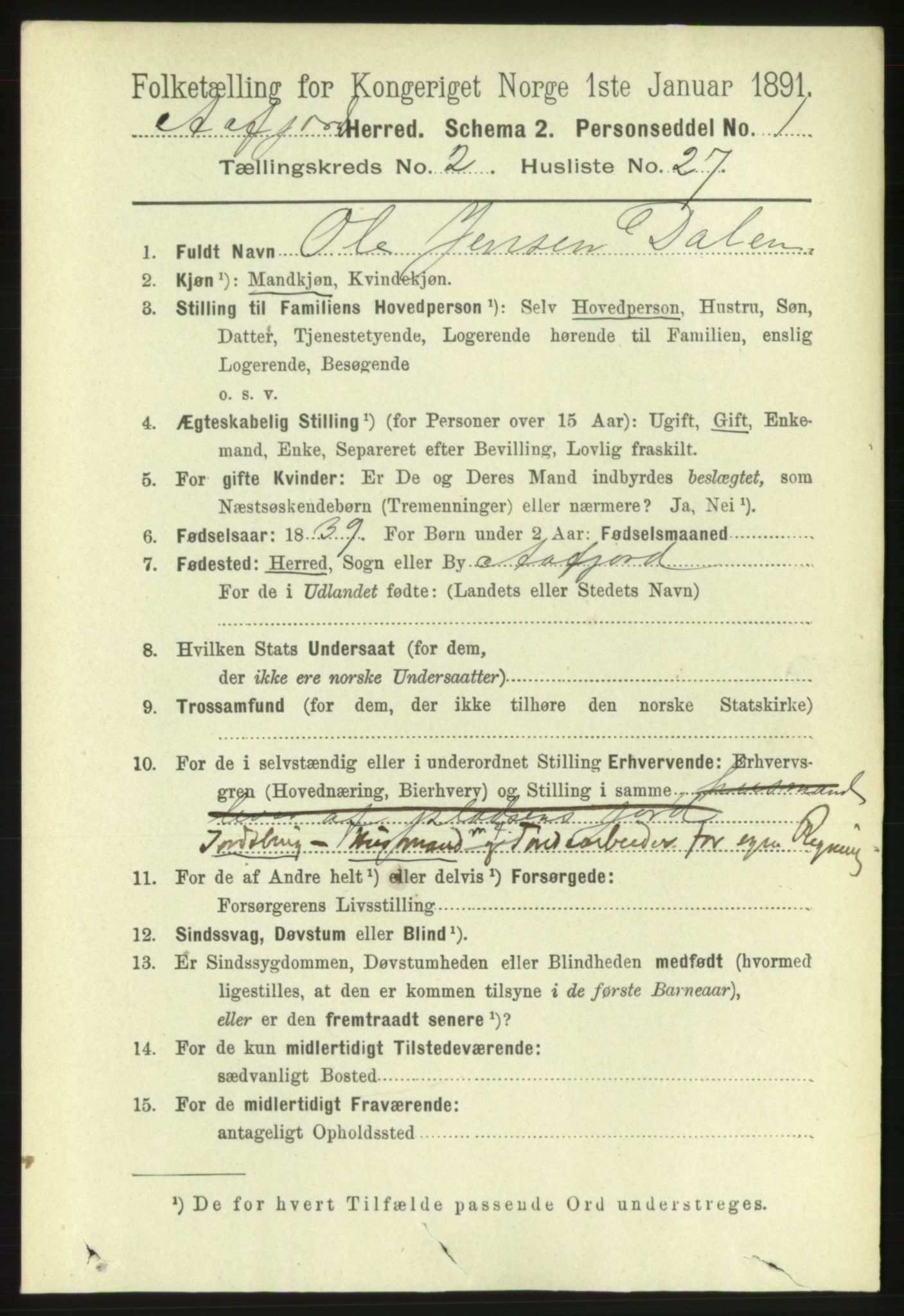 RA, 1891 census for 1630 Åfjord, 1891, p. 544