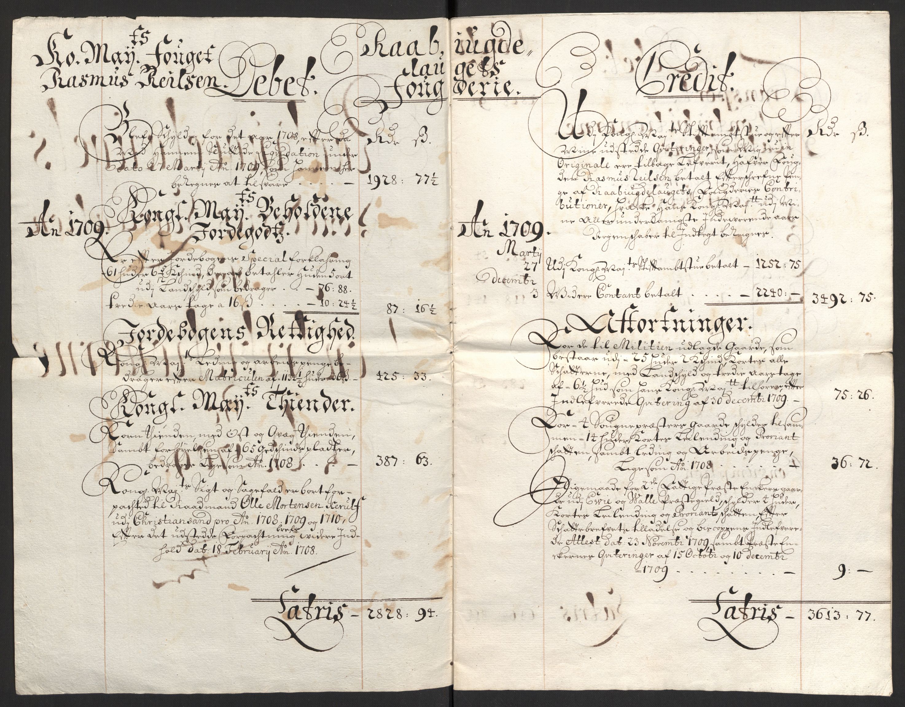 Rentekammeret inntil 1814, Reviderte regnskaper, Fogderegnskap, RA/EA-4092/R40/L2449: Fogderegnskap Råbyggelag, 1709-1711, p. 4