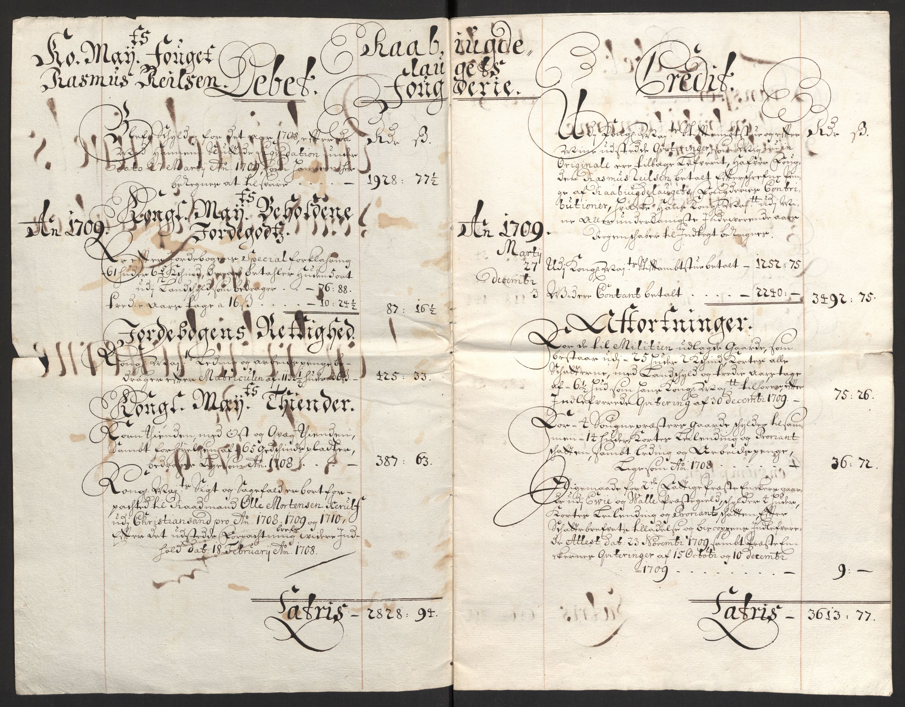 Rentekammeret inntil 1814, Reviderte regnskaper, Fogderegnskap, AV/RA-EA-4092/R40/L2449: Fogderegnskap Råbyggelag, 1709-1711, p. 4