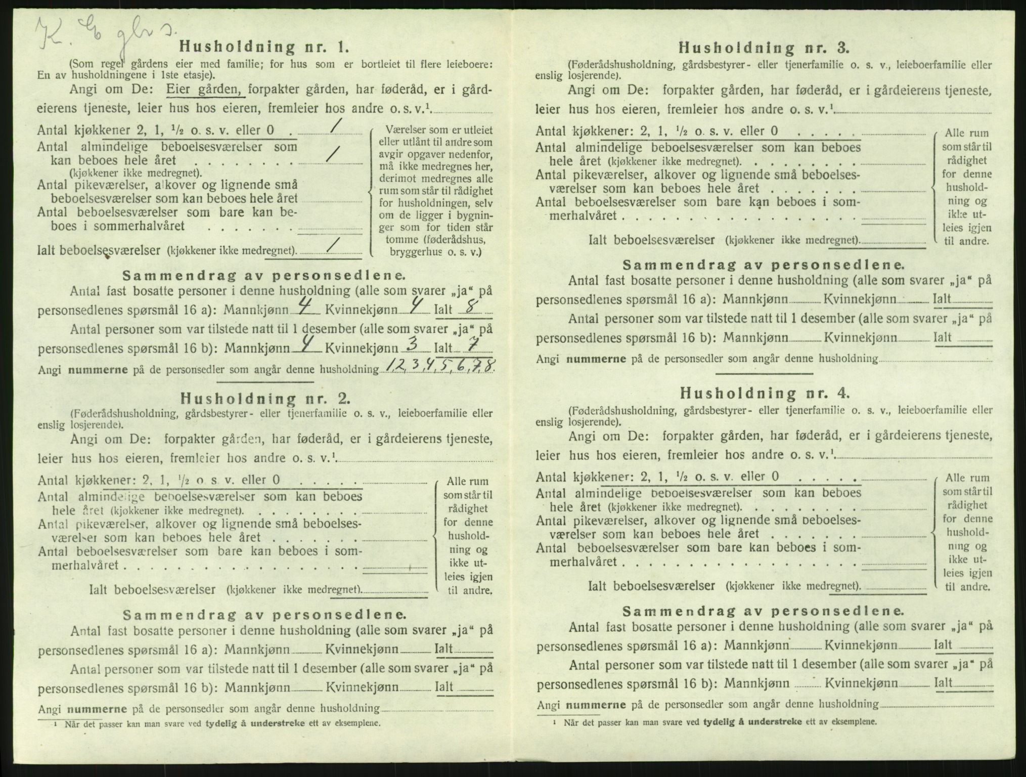 SAH, 1920 census for Etnedal, 1920, p. 785