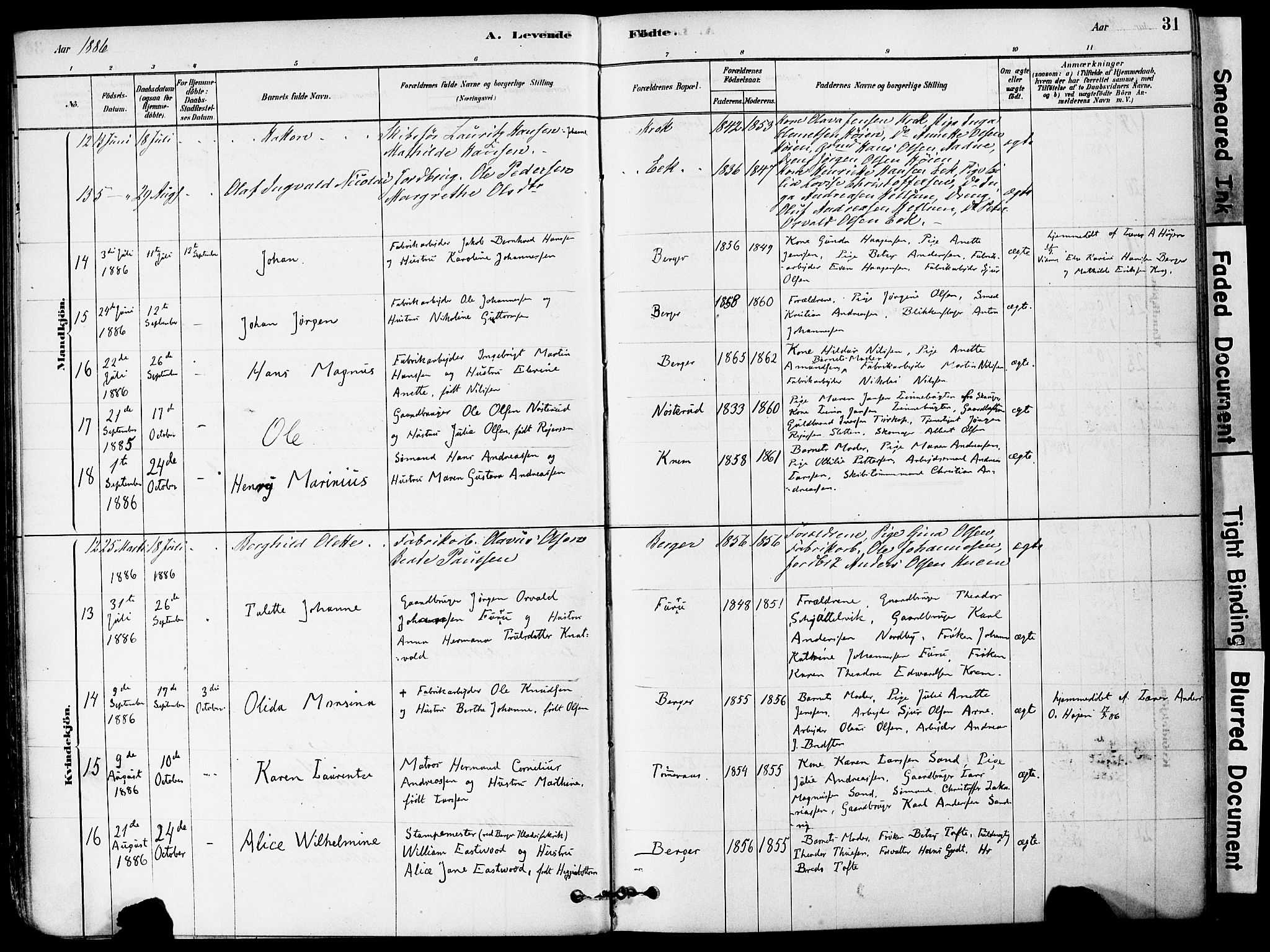 Strømm kirkebøker, AV/SAKO-A-322/F/Fa/L0004: Parish register (official) no. I 4, 1878-1899, p. 31