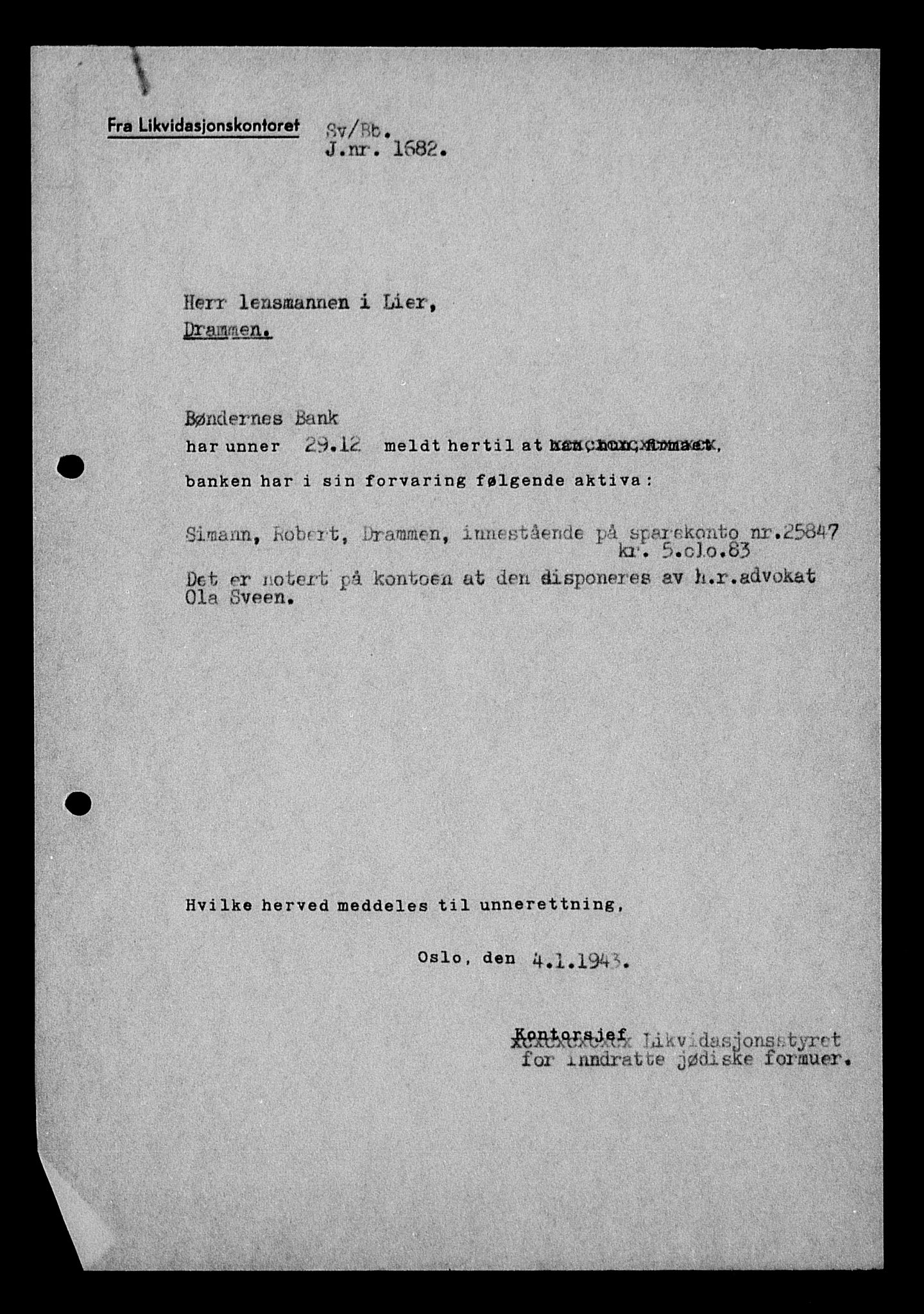 Justisdepartementet, Tilbakeføringskontoret for inndratte formuer, RA/S-1564/H/Hc/Hcd/L1007: --, 1945-1947, p. 151