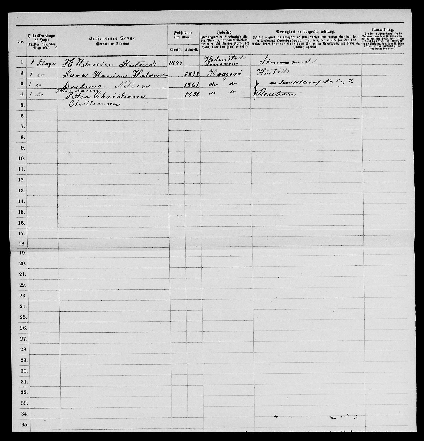 SAKO, 1885 census for 0801 Kragerø, 1885, p. 1027