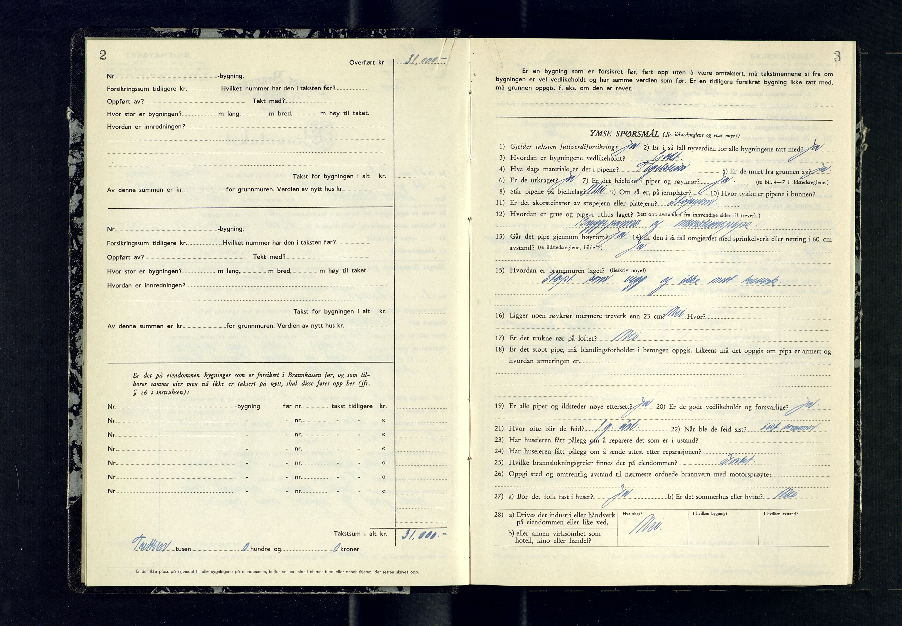 Skjervøy lensmannskontor, AV/SATØ-SATØ-63/F/Fu/Fub/L0277: Branntakstprotokoll (S), 1951, p. 2-3