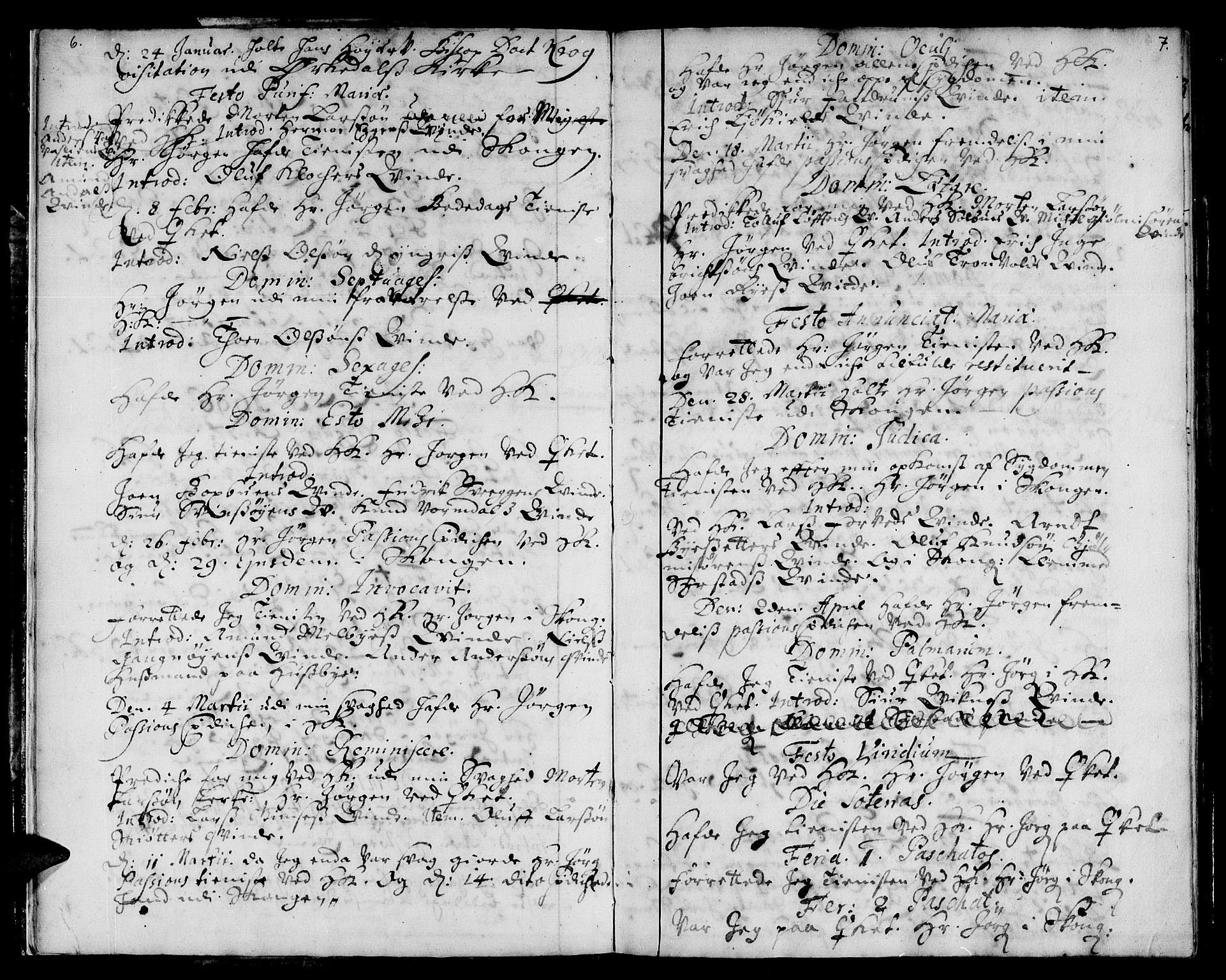 Ministerialprotokoller, klokkerbøker og fødselsregistre - Sør-Trøndelag, SAT/A-1456/668/L0801: Parish register (official) no. 668A01, 1695-1716, p. 6-7