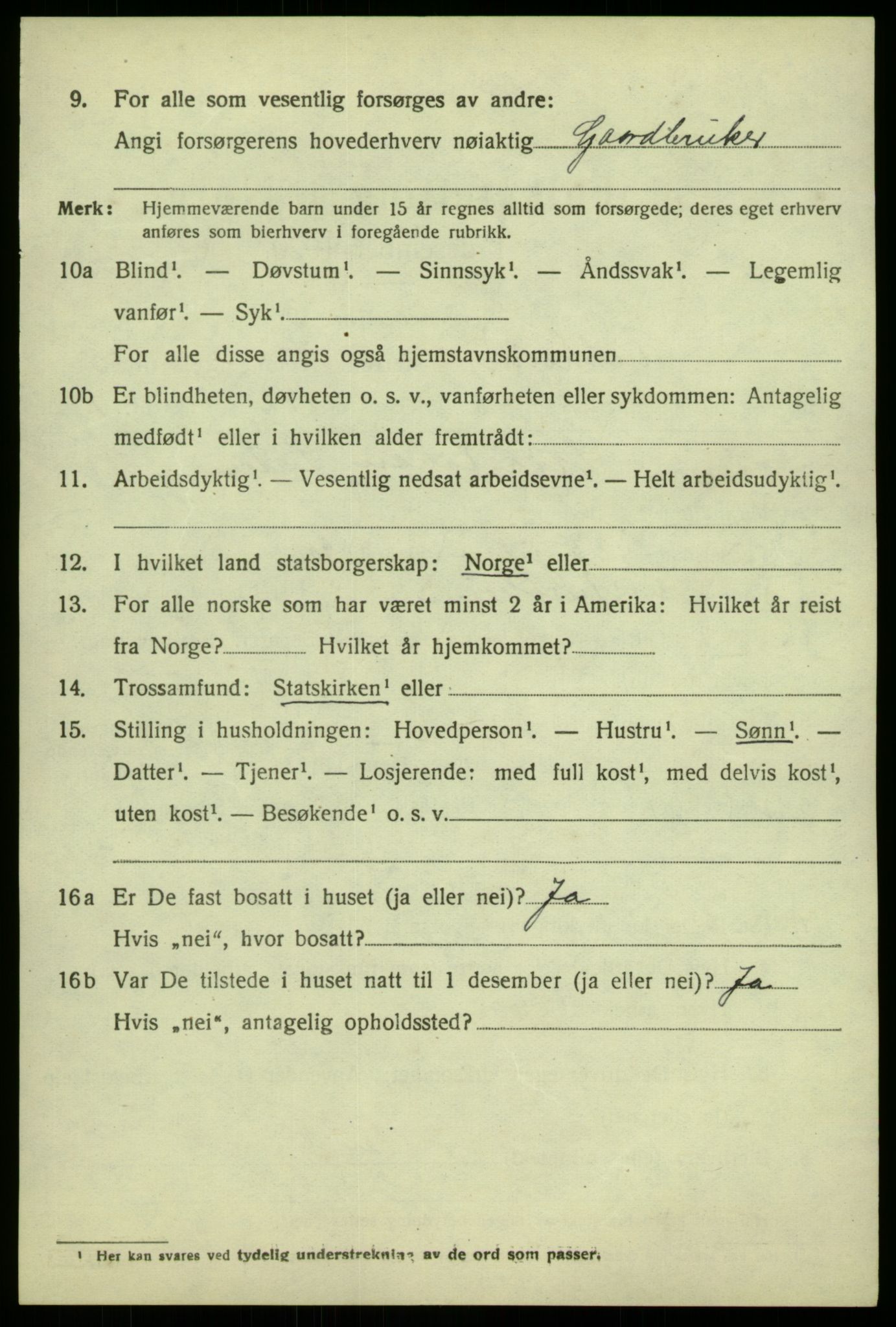 SAB, 1920 census for Austrheim, 1920, p. 2149