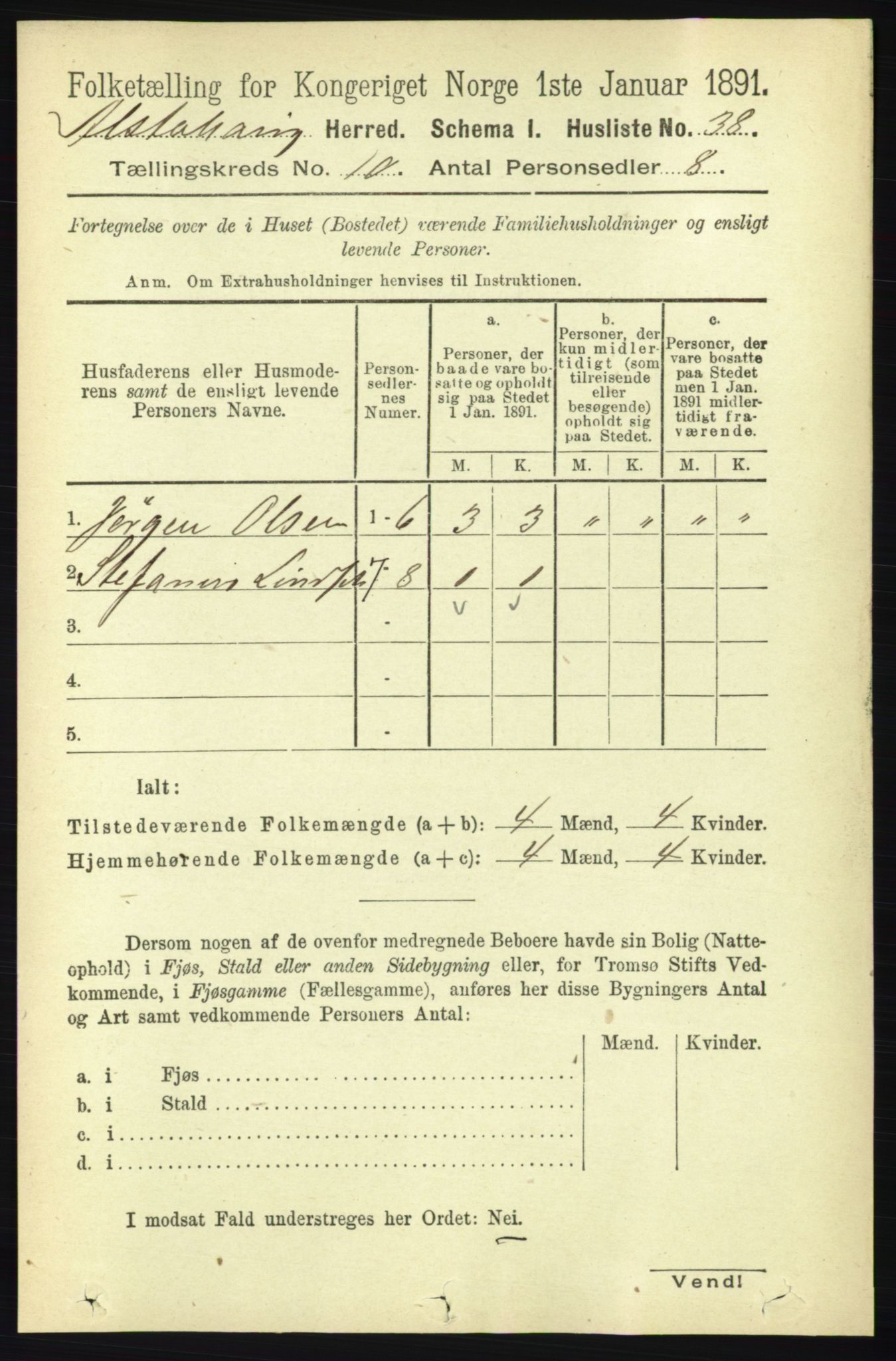 RA, 1891 census for 1820 Alstahaug, 1891, p. 3501