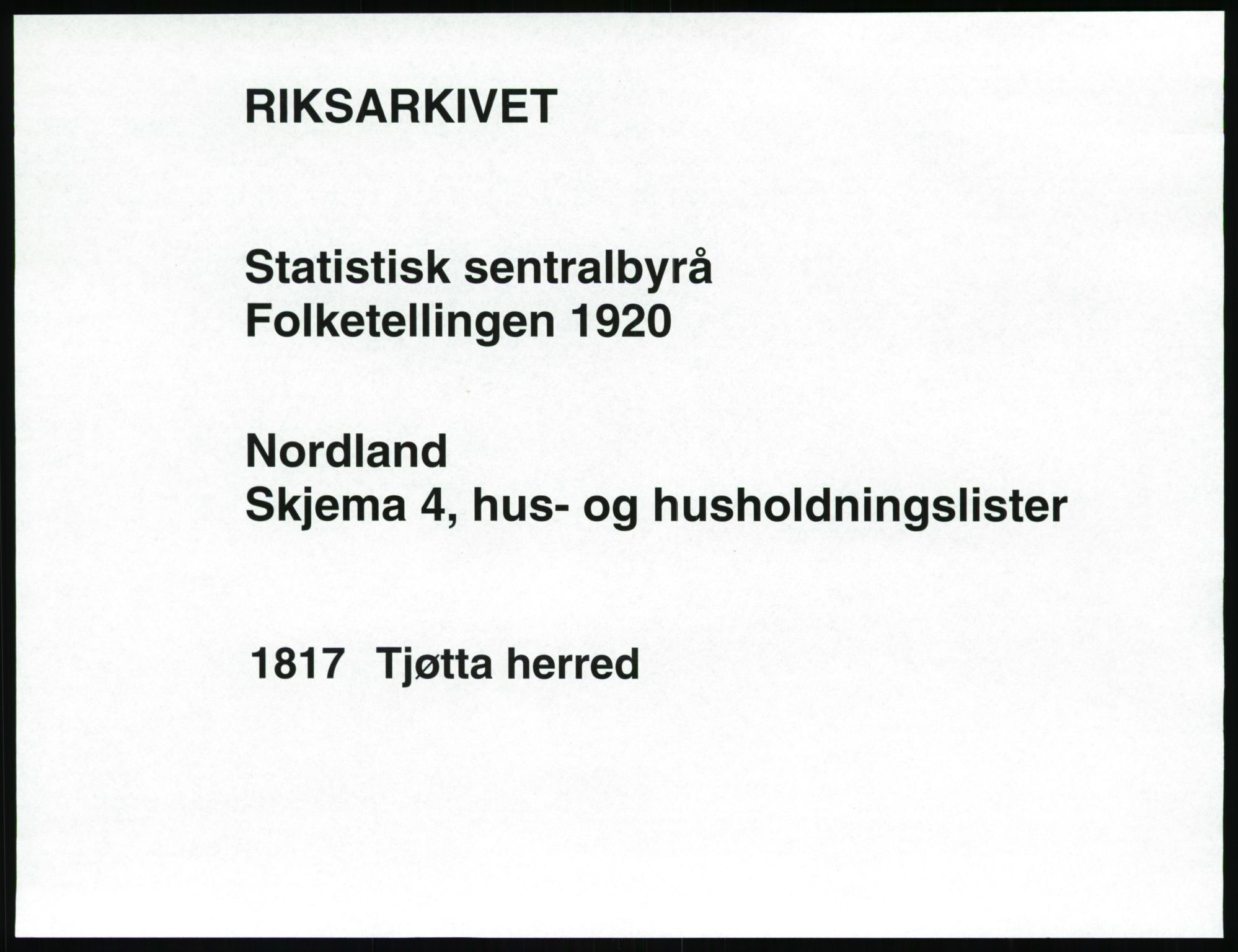 SAT, 1920 census for Tjøtta, 1920, p. 53