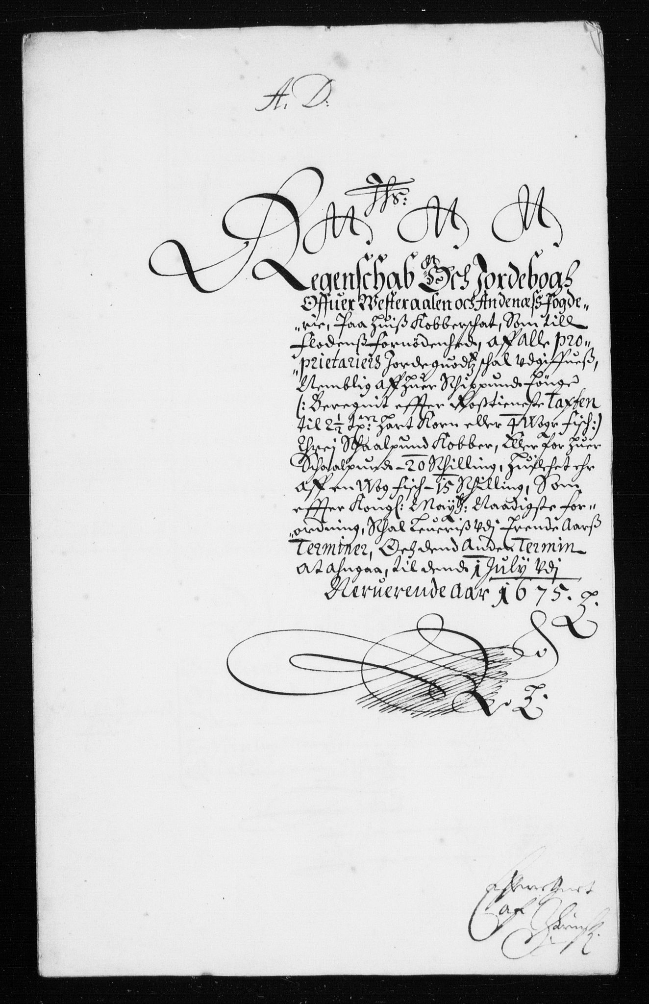 Rentekammeret inntil 1814, Reviderte regnskaper, Stiftamtstueregnskaper, Trondheim stiftamt og Nordland amt, RA/EA-6044/R/Rh/L0005: Nordland amt, 1675