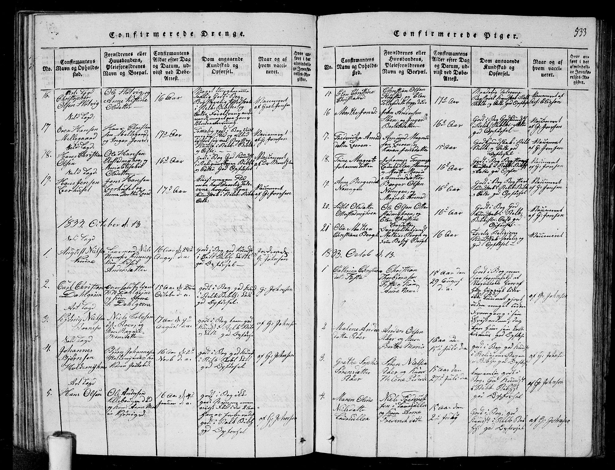 Rygge prestekontor Kirkebøker, SAO/A-10084b/G/Ga/L0001: Parish register (copy) no. 1, 1814-1871, p. 532-533