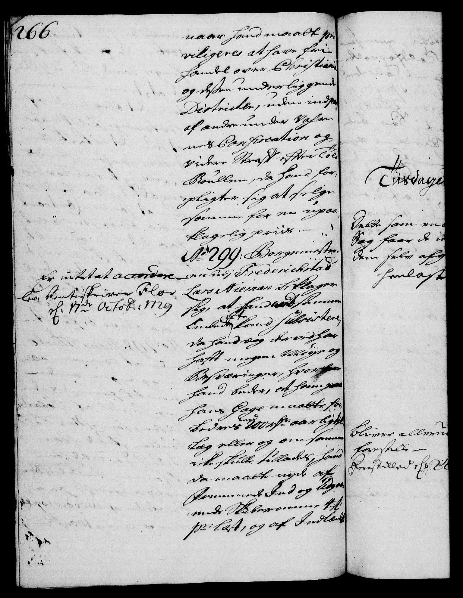 Rentekammeret, Kammerkanselliet, RA/EA-3111/G/Gh/Gha/L0011: Norsk ekstraktmemorialprotokoll (merket RK 53.56), 1729, p. 266