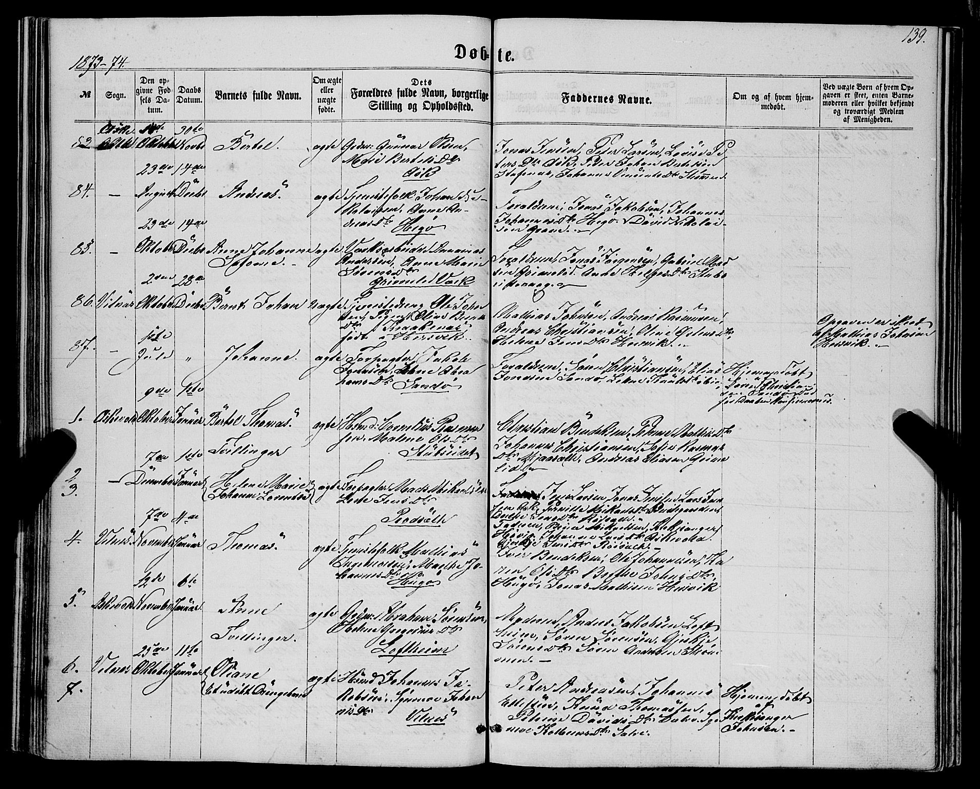 Askvoll sokneprestembete, AV/SAB-A-79501/H/Haa/Haaa/L0012: Parish register (official) no. A 12, 1859-1878, p. 139