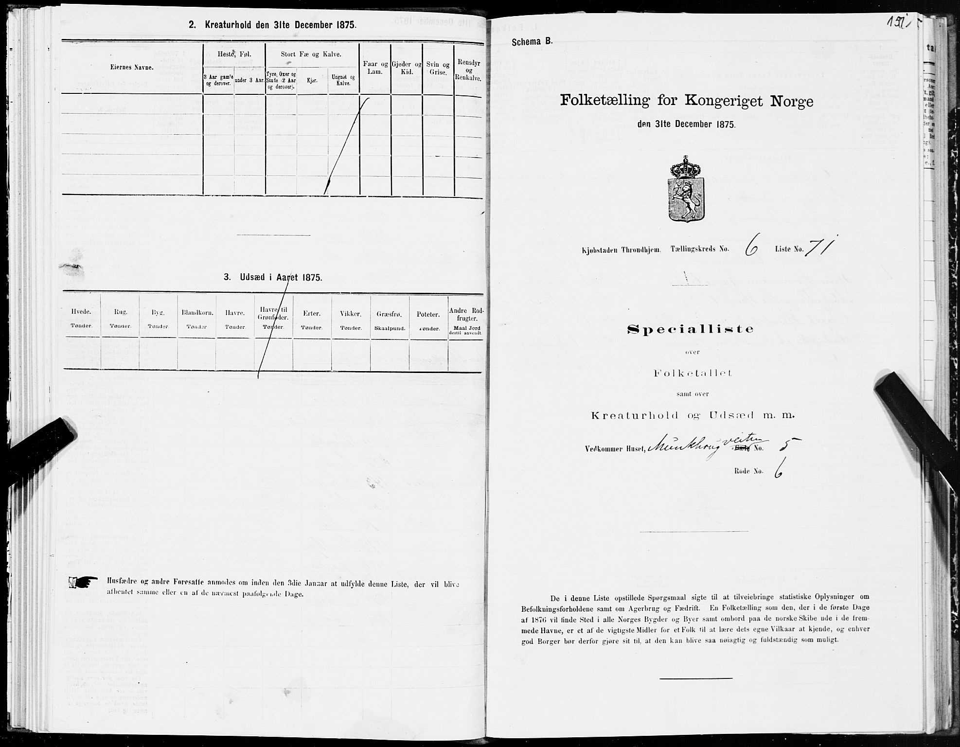 SAT, 1875 census for 1601 Trondheim, 1875, p. 4151