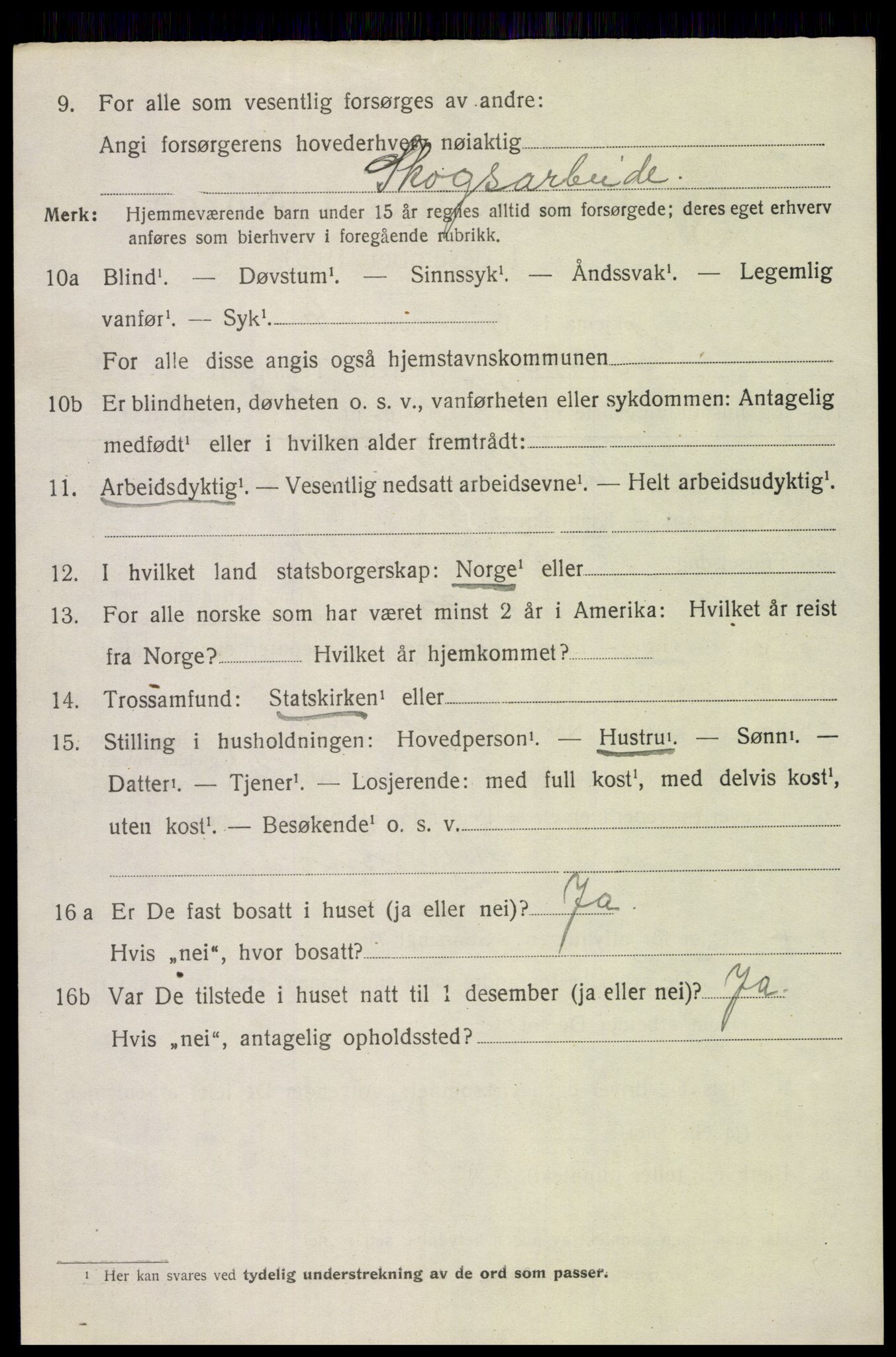 SAH, 1920 census for Gran, 1920, p. 10725