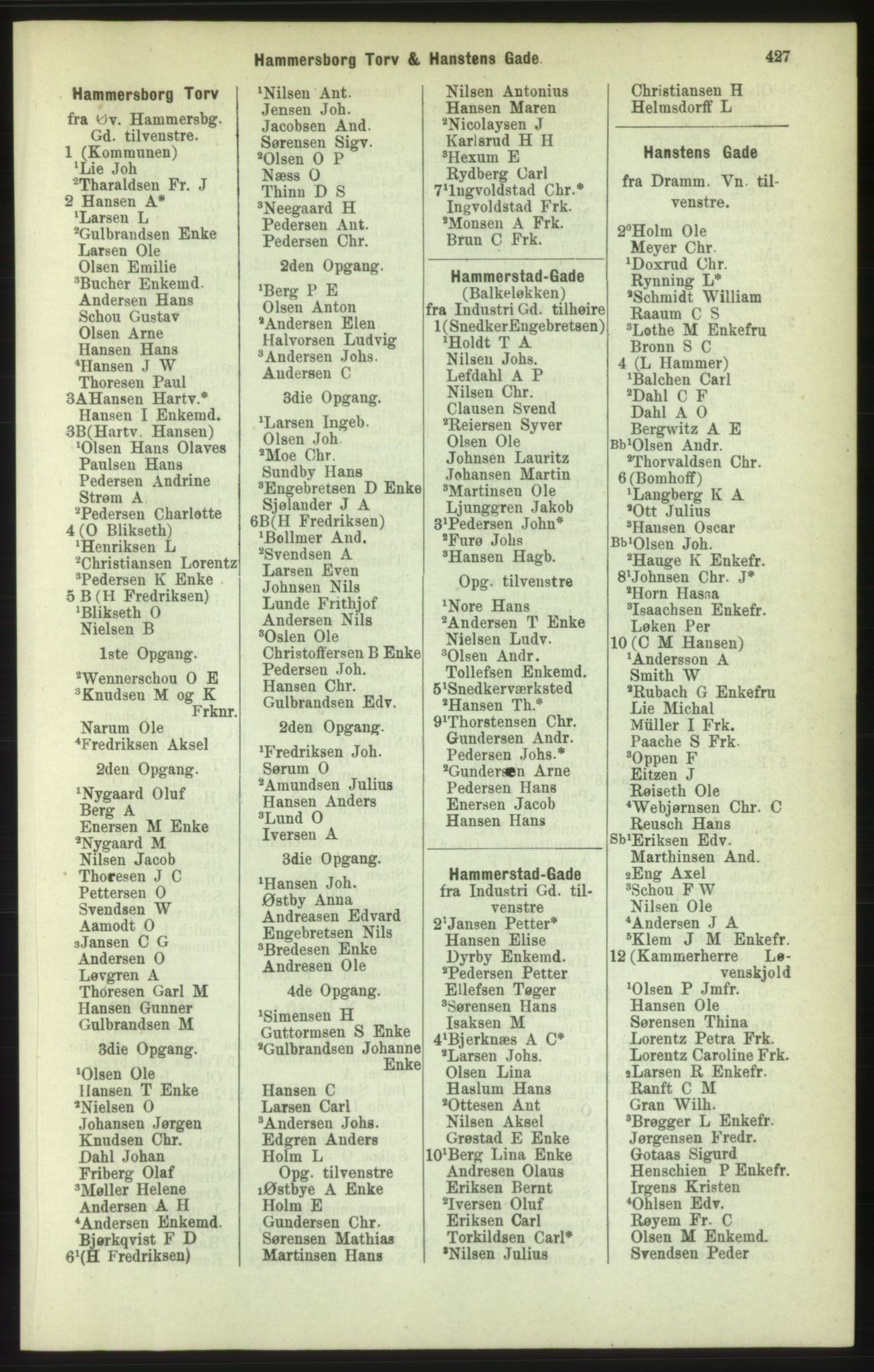 Kristiania/Oslo adressebok, PUBL/-, 1886, p. 427