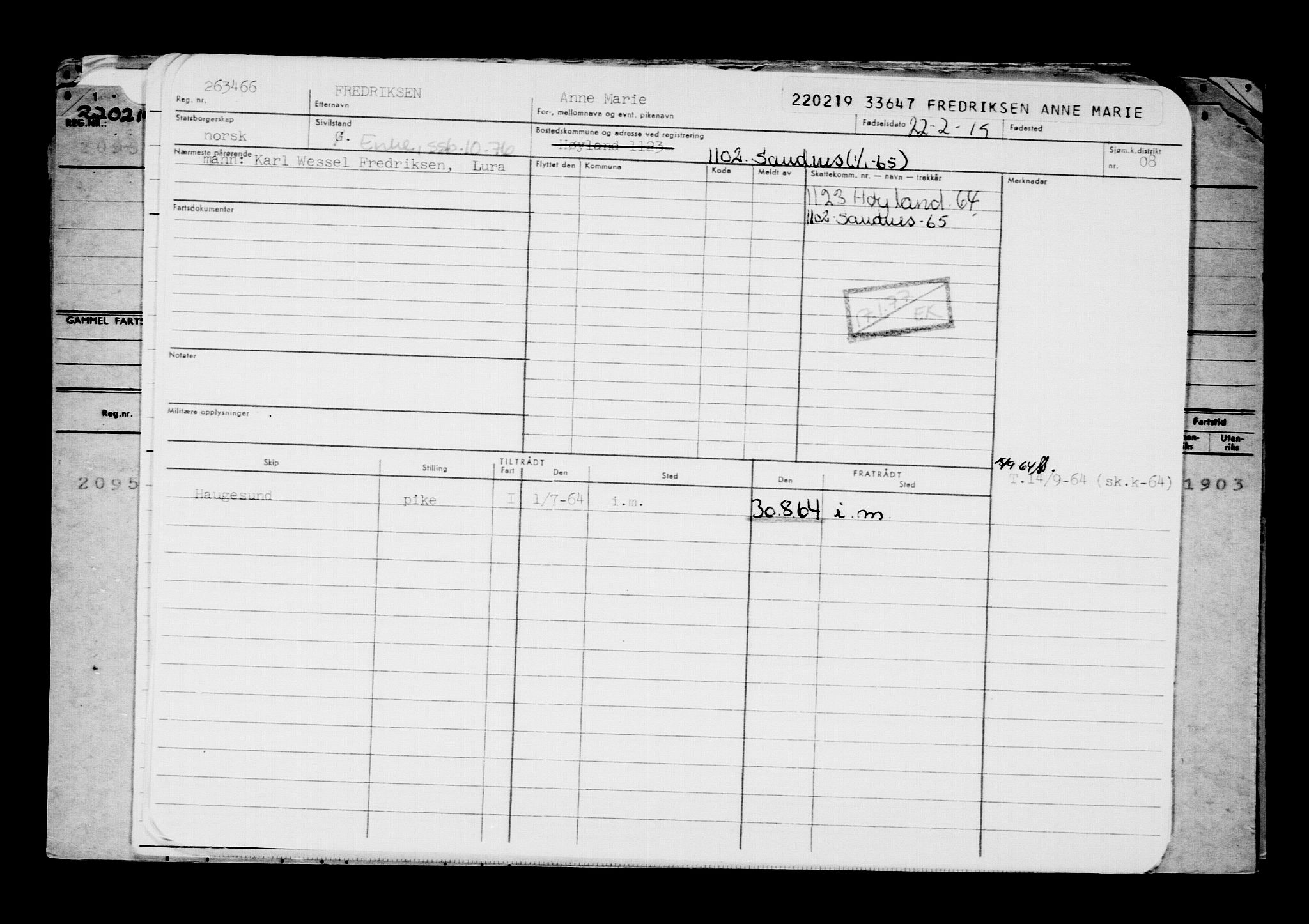 Direktoratet for sjømenn, AV/RA-S-3545/G/Gb/L0166: Hovedkort, 1919, p. 466