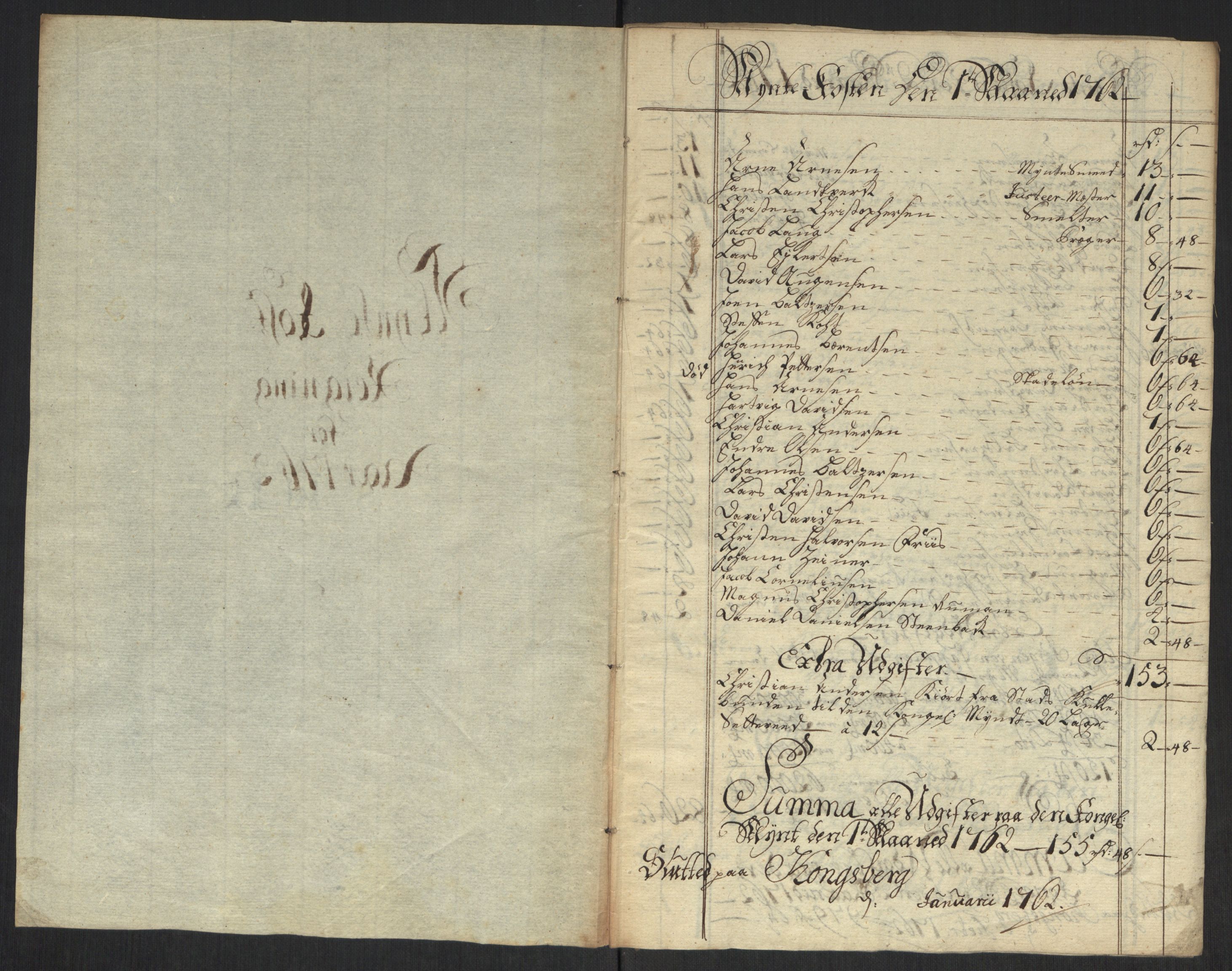 Rentekammeret inntil 1814, Realistisk ordnet avdeling, AV/RA-EA-4070/Oa/L0010: [Y8]: Regninger for Kongsbergs mynt., 1760-1805, p. 19