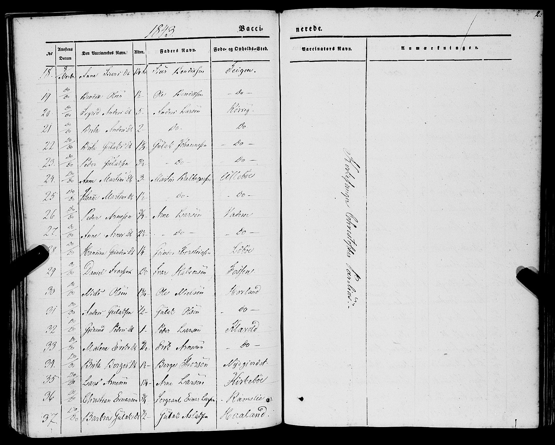 Lavik sokneprestembete, AV/SAB-A-80901: Parish register (official) no. A 3, 1843-1863, p. 2