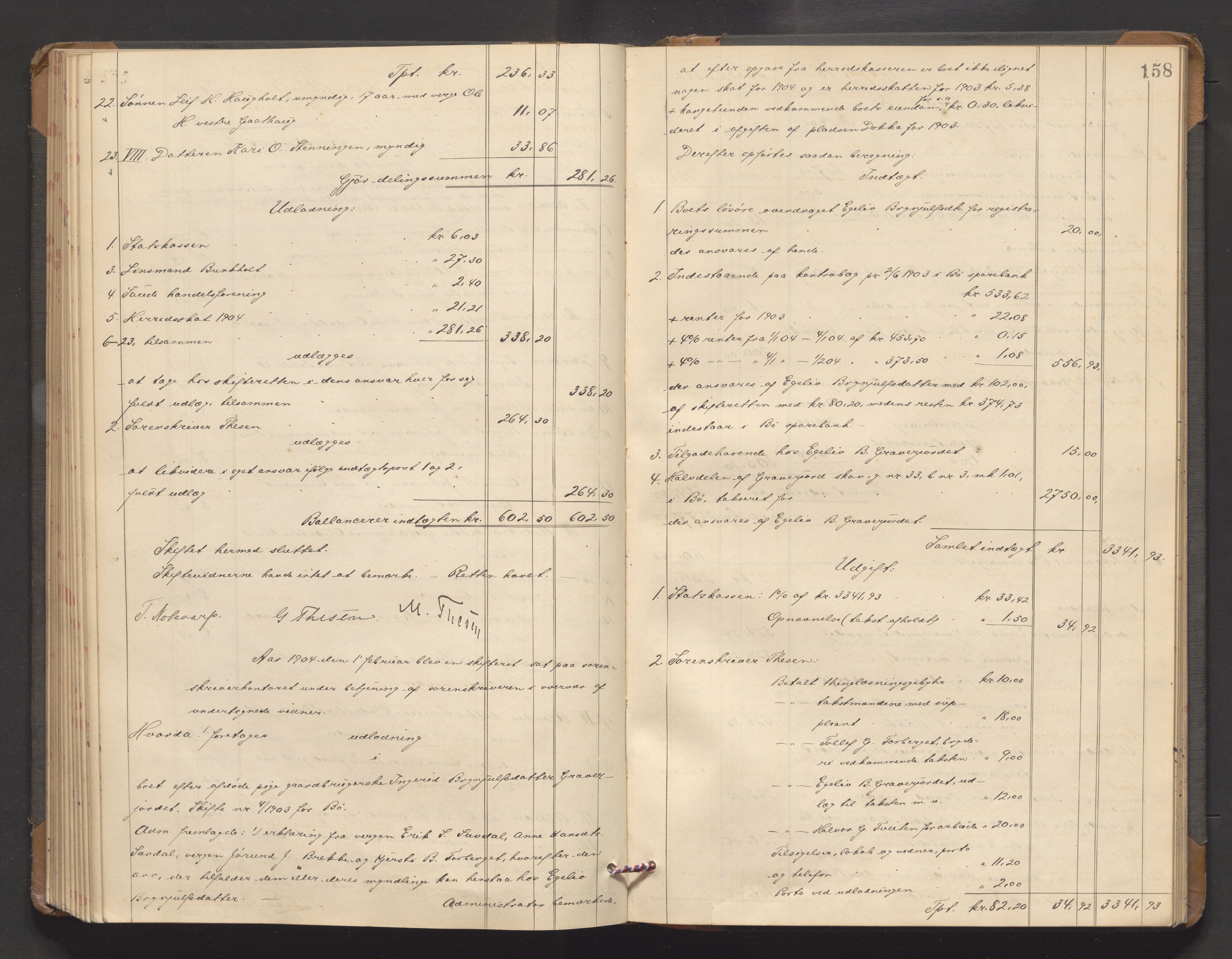 Nedre Telemark sorenskriveri, SAKO/A-135/H/Hb/Hbe/L0005: Skifteutlodningsprotokoll, 1898-1905, p. 157b-158a