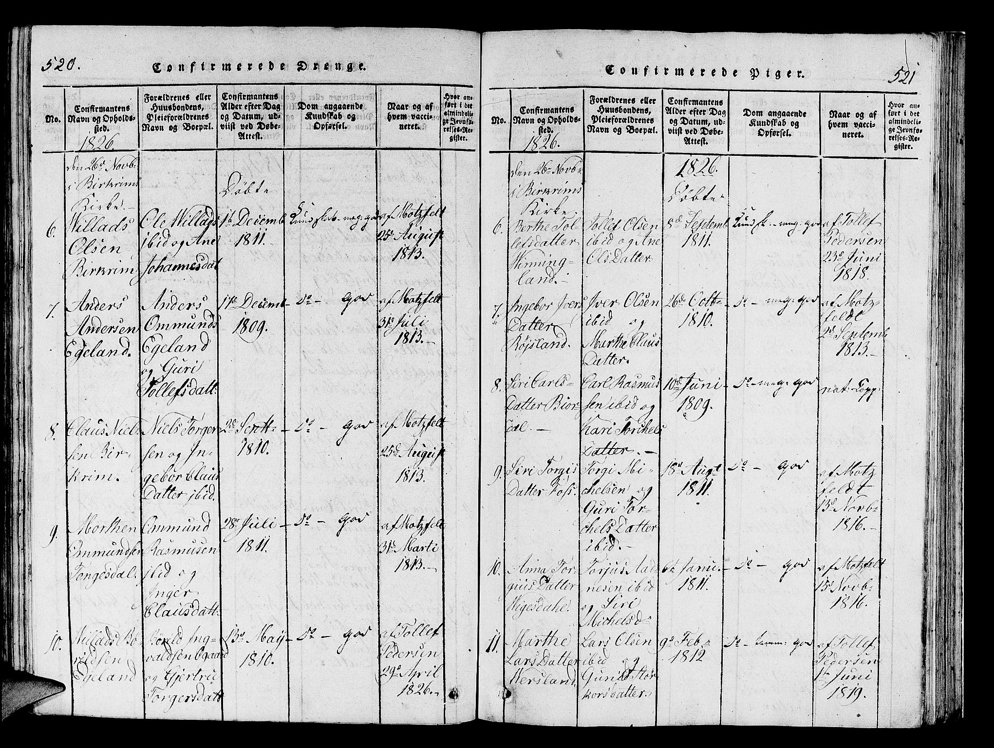 Helleland sokneprestkontor, AV/SAST-A-101810: Parish register (official) no. A 5, 1815-1834, p. 520-521