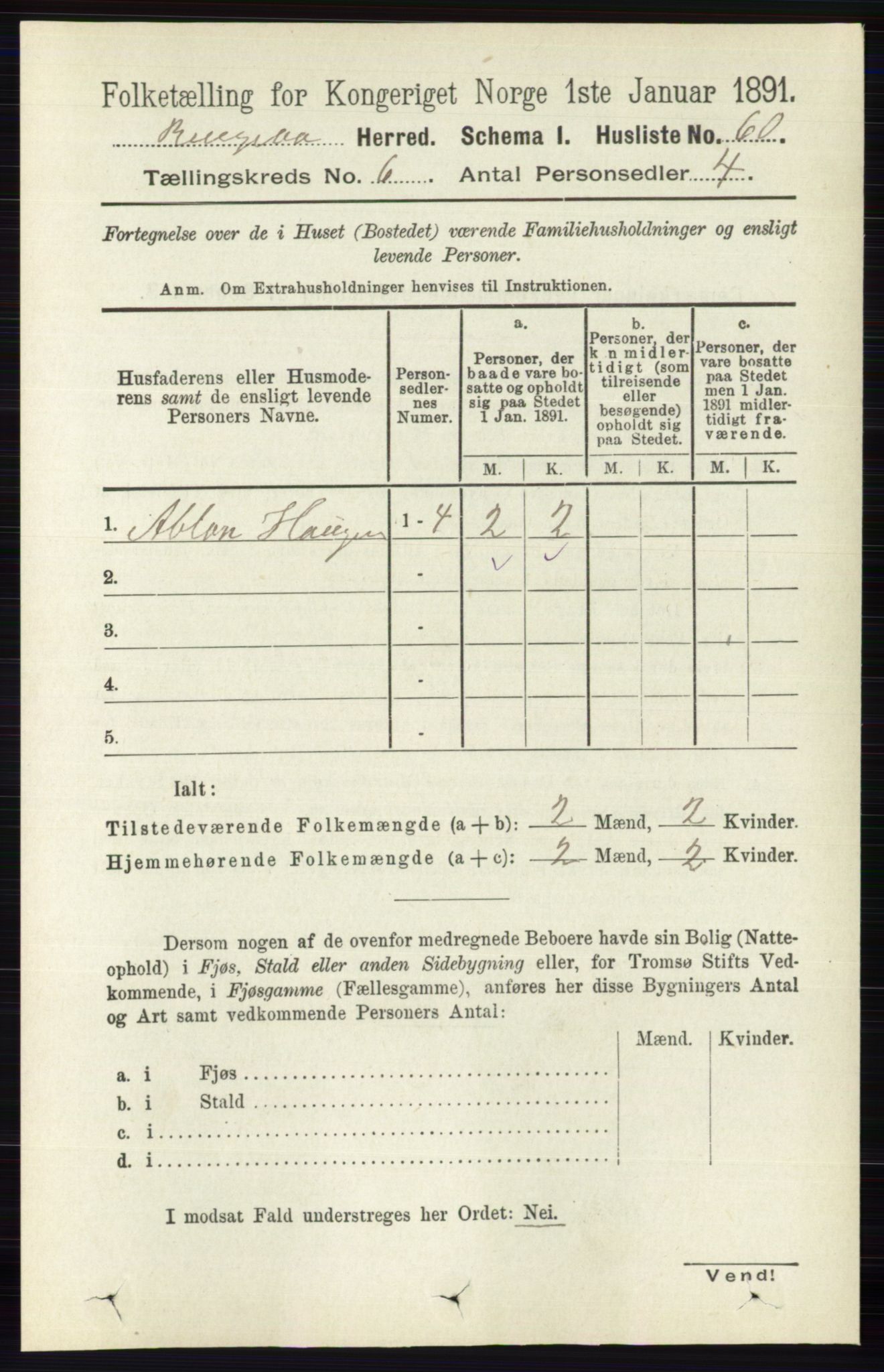 RA, 1891 census for 0520 Ringebu, 1891, p. 2423