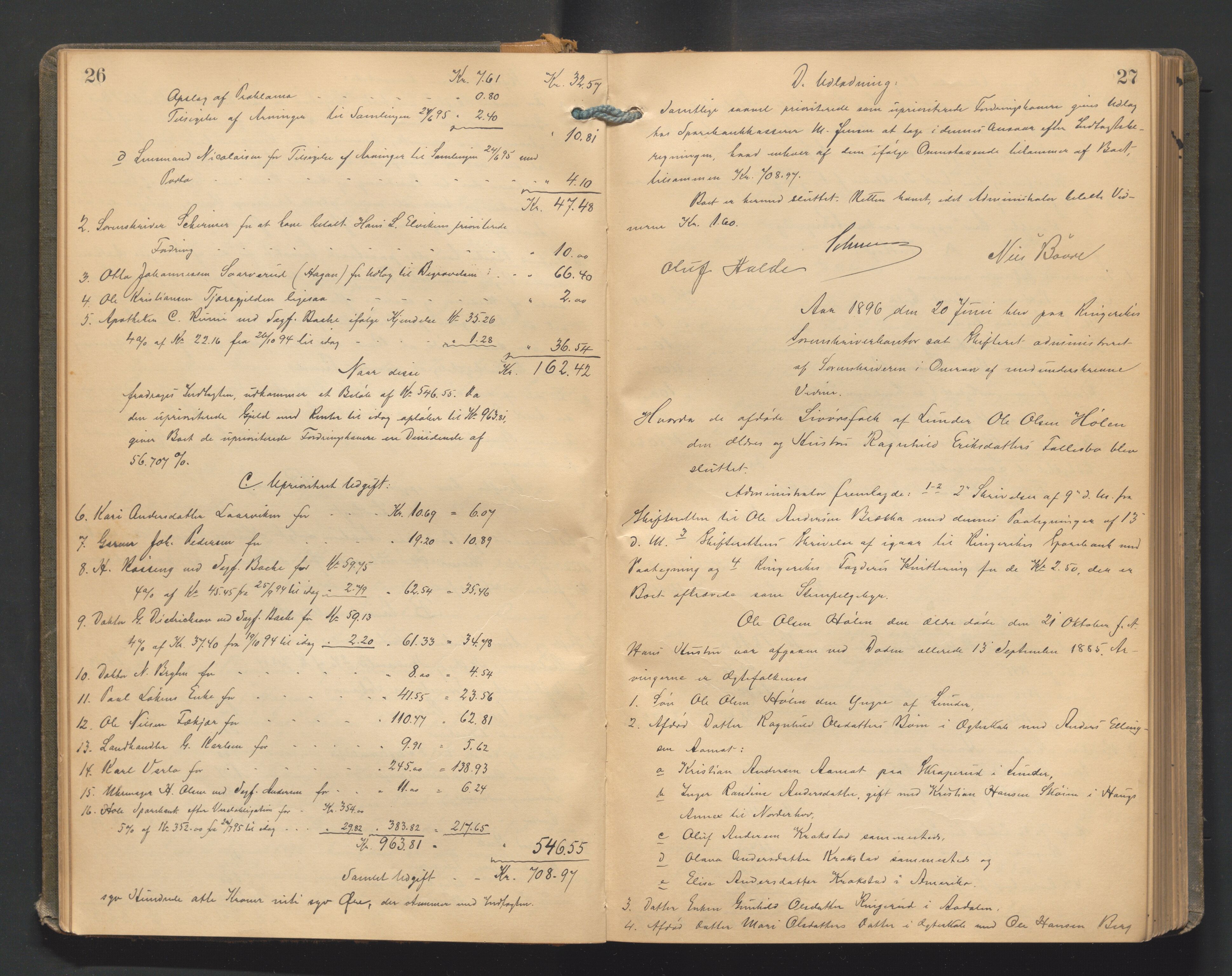 Ringerike sorenskriveri, AV/SAKO-A-105/H/Hb/Hbd/Hbda/L0011: Skifteutlodningsprotokoll, 1896-1904, p. 26-27