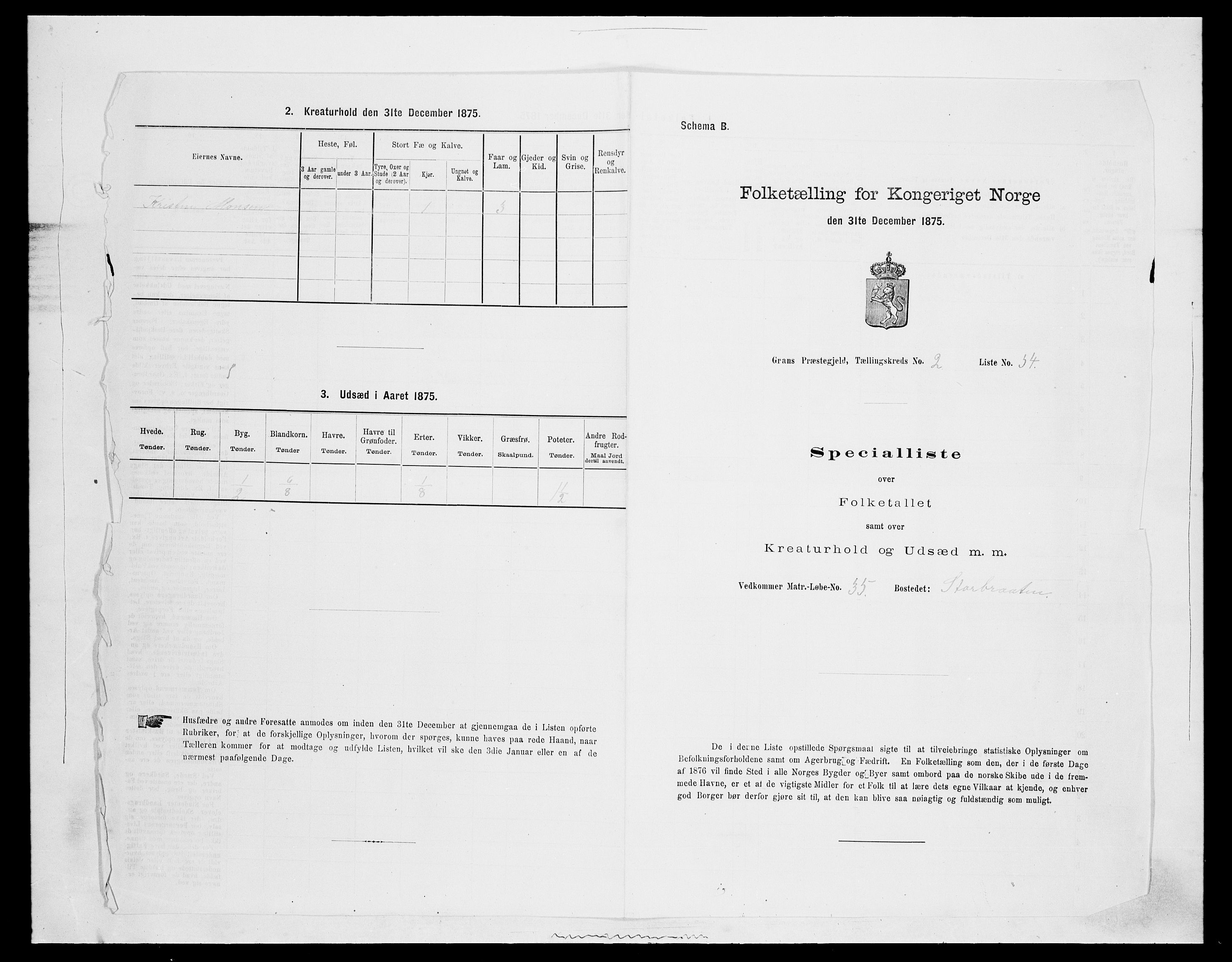 SAH, 1875 census for 0534P Gran, 1875, p. 372