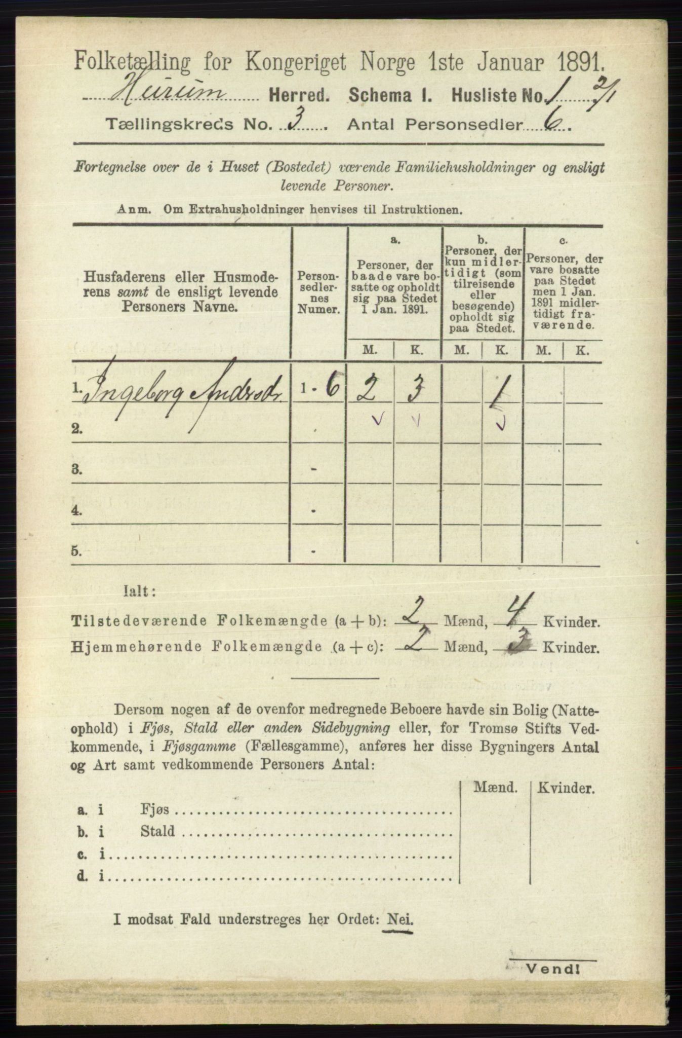 RA, 1891 census for 0628 Hurum, 1891, p. 919