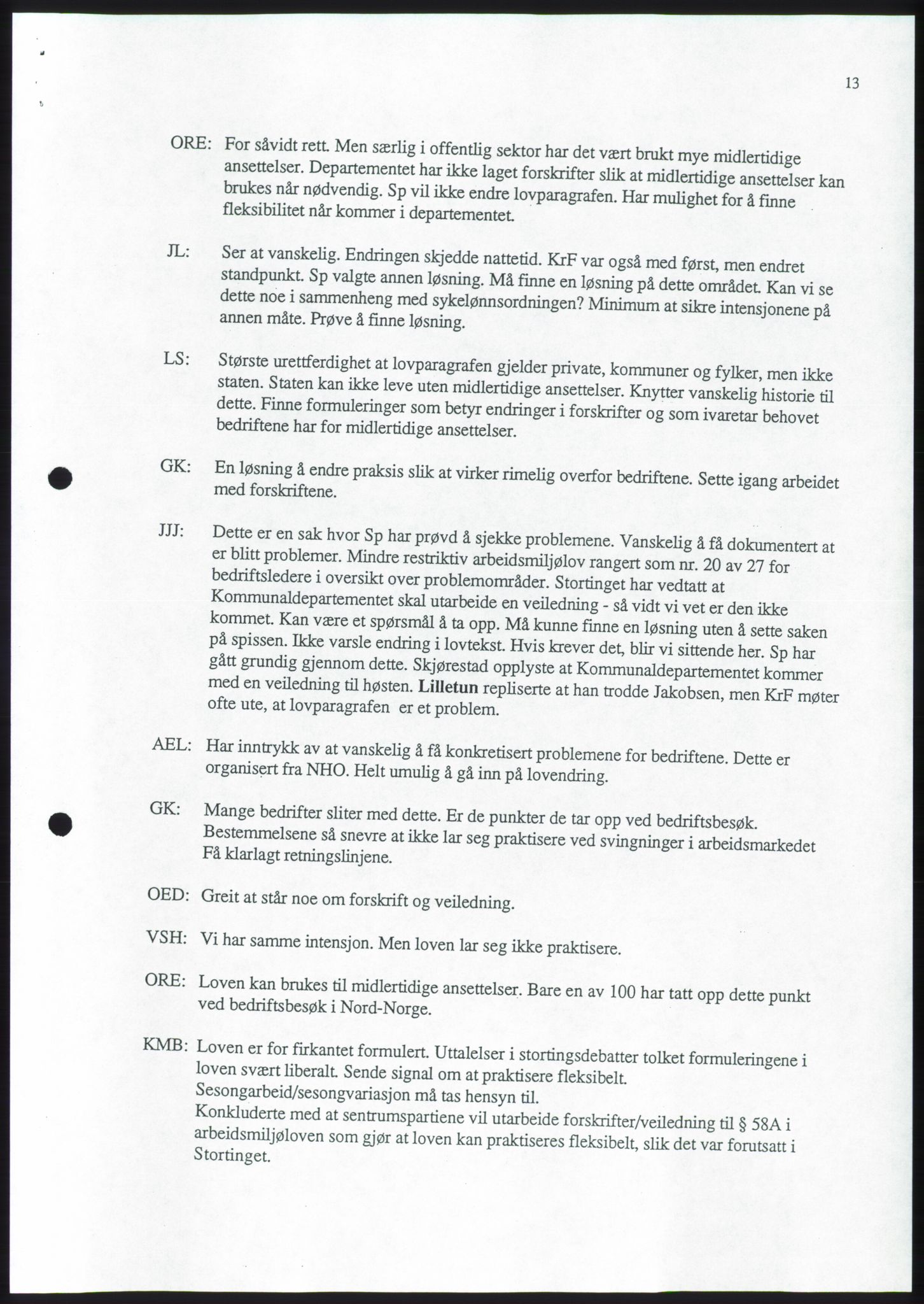 Forhandlingene mellom Kristelig Folkeparti, Senterpartiet og Venstre om dannelse av regjering, RA/PA-1073/A/L0001: Forhandlingsprotokoller, 1997, p. 45