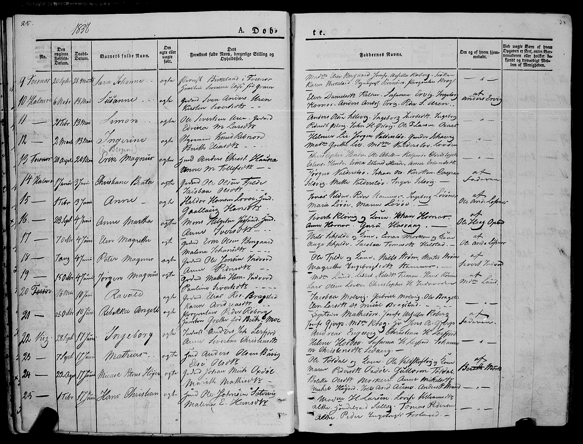 Ministerialprotokoller, klokkerbøker og fødselsregistre - Nord-Trøndelag, SAT/A-1458/773/L0614: Parish register (official) no. 773A05, 1831-1856, p. 25