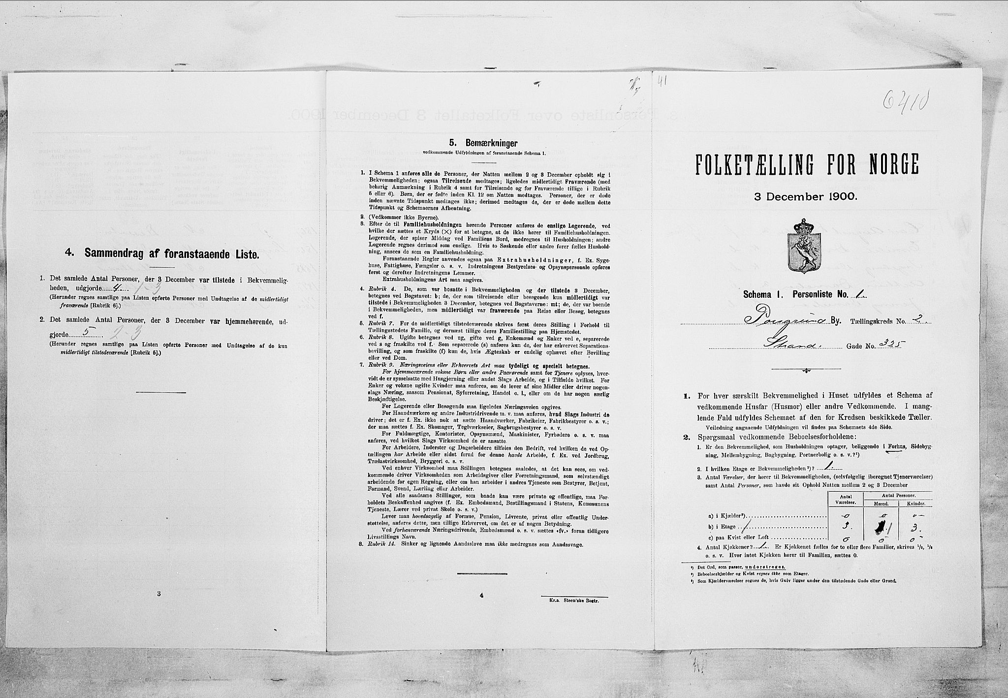 SAKO, 1900 census for Porsgrunn, 1900, p. 332