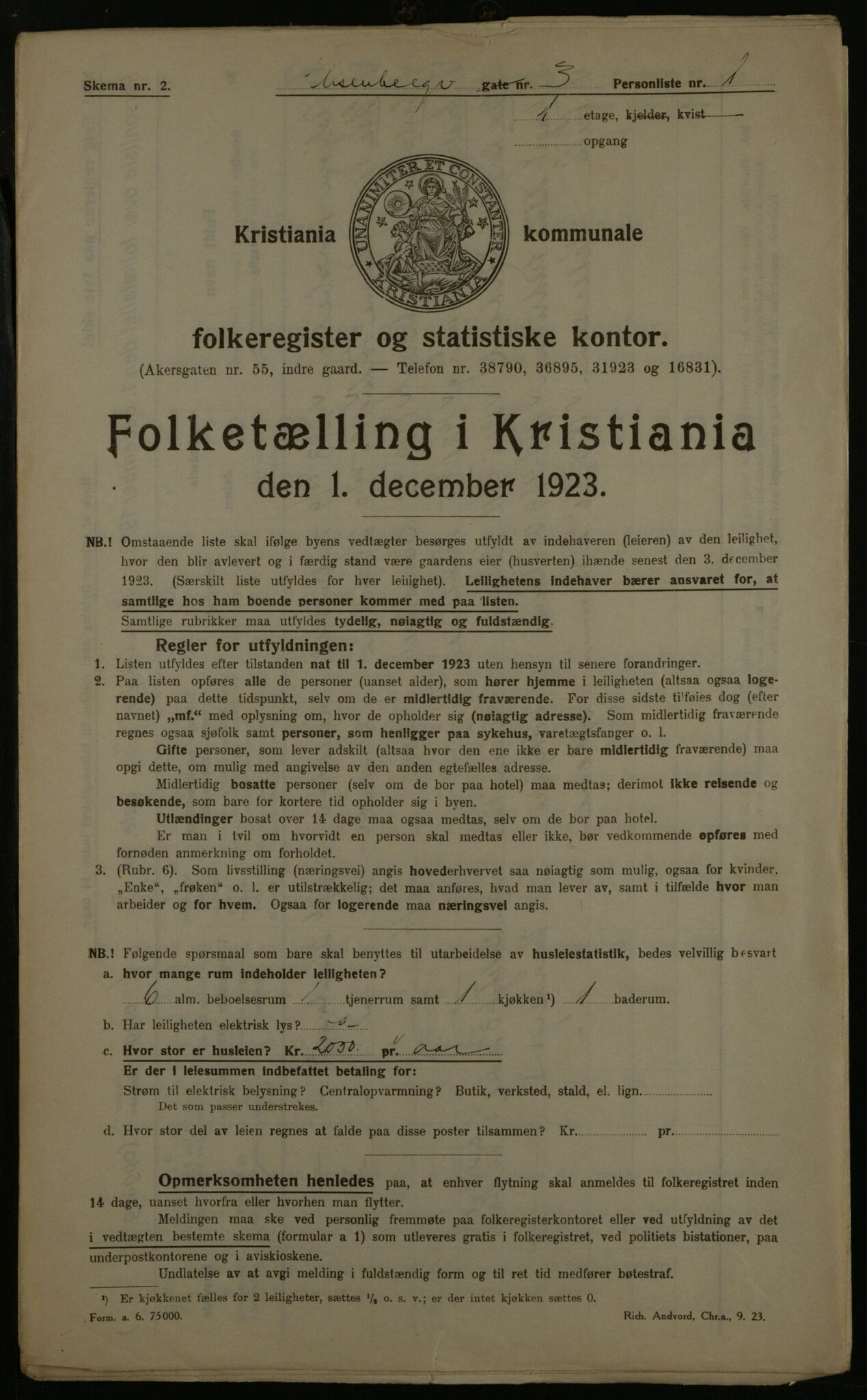 OBA, Municipal Census 1923 for Kristiania, 1923, p. 22768