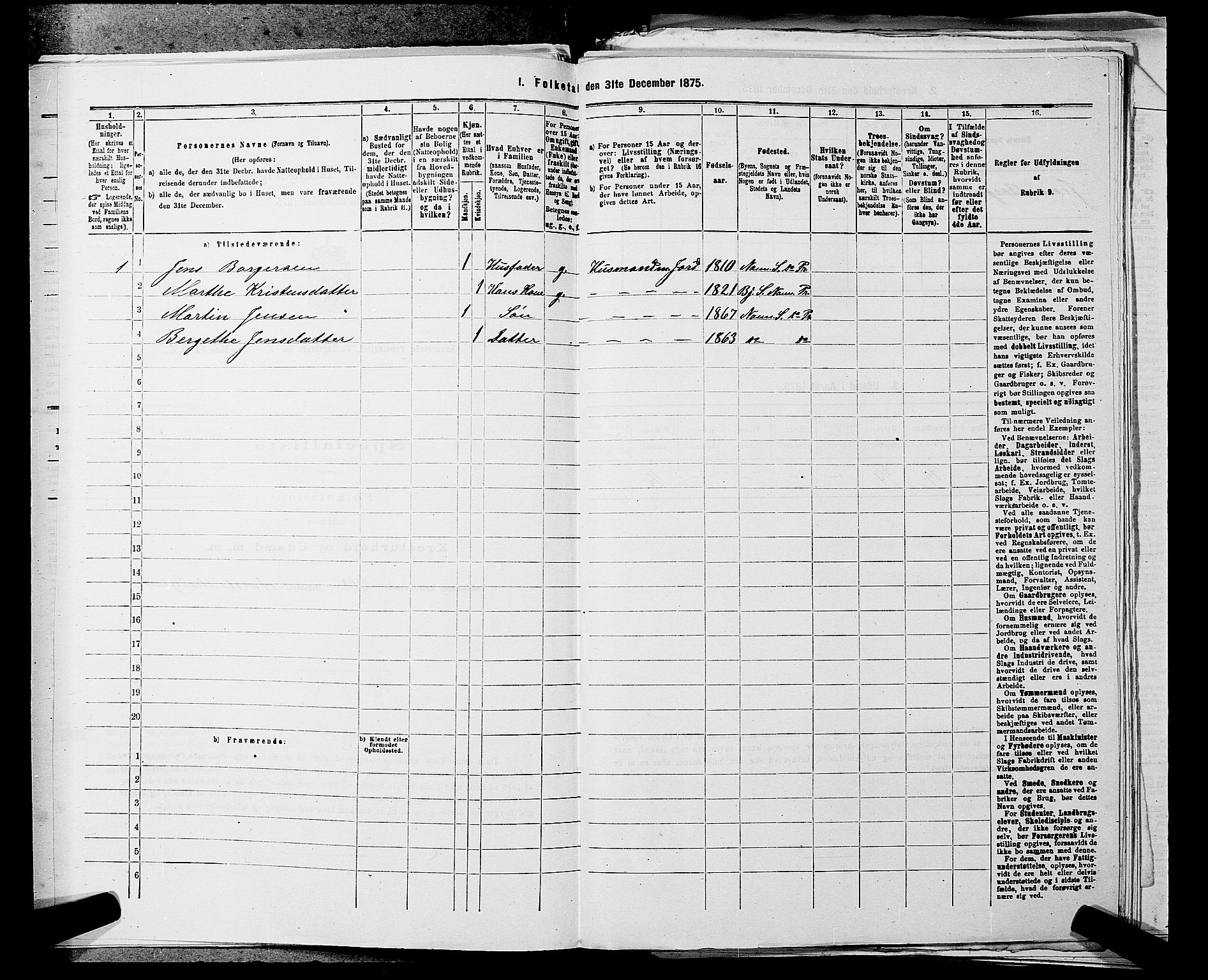 RA, 1875 census for 0238P Nannestad, 1875, p. 335