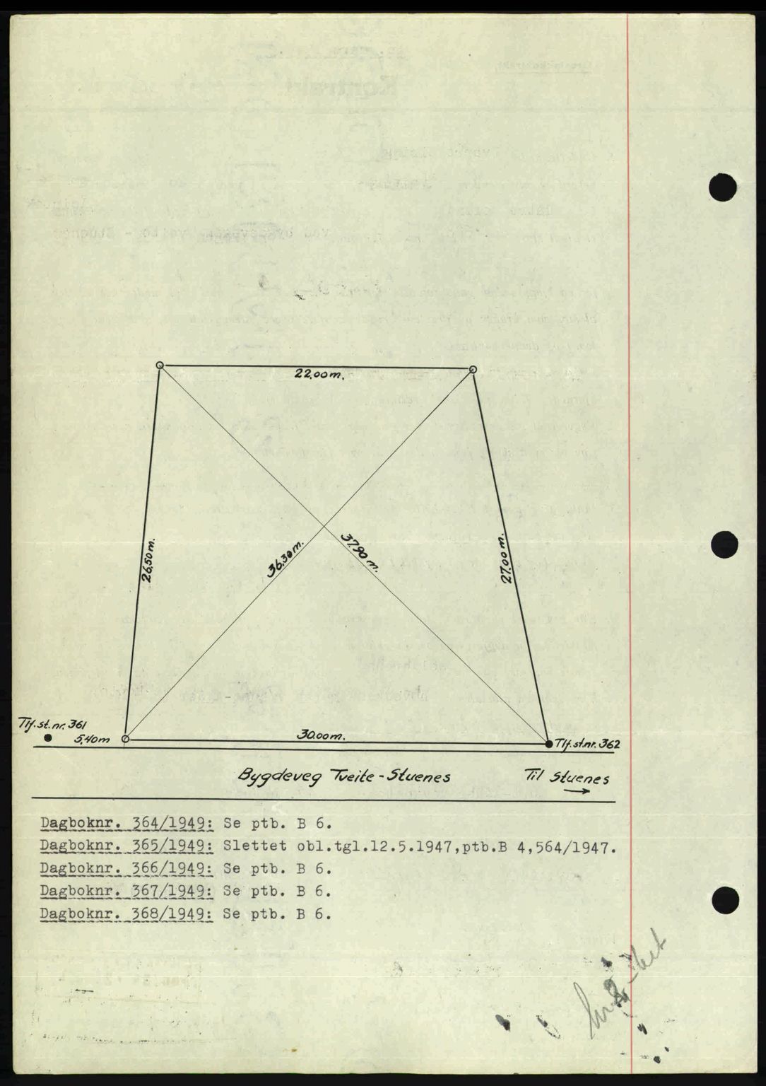 Nedenes sorenskriveri, AV/SAK-1221-0006/G/Gb/Gba/L0060: Mortgage book no. A12, 1948-1949, Diary no: : 363/1949