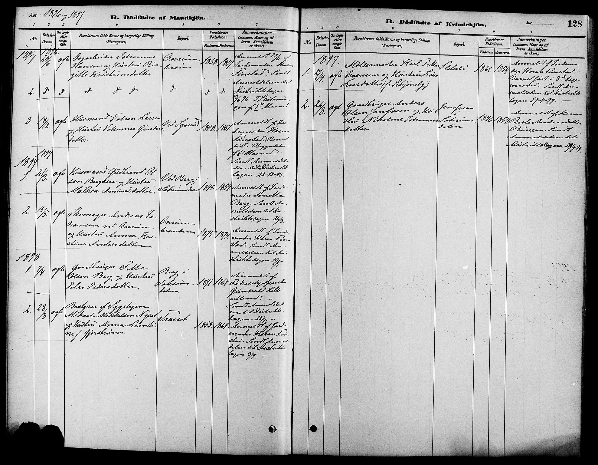 Fåberg prestekontor, AV/SAH-PREST-086/H/Ha/Haa/L0008: Parish register (official) no. 8, 1879-1898, p. 128